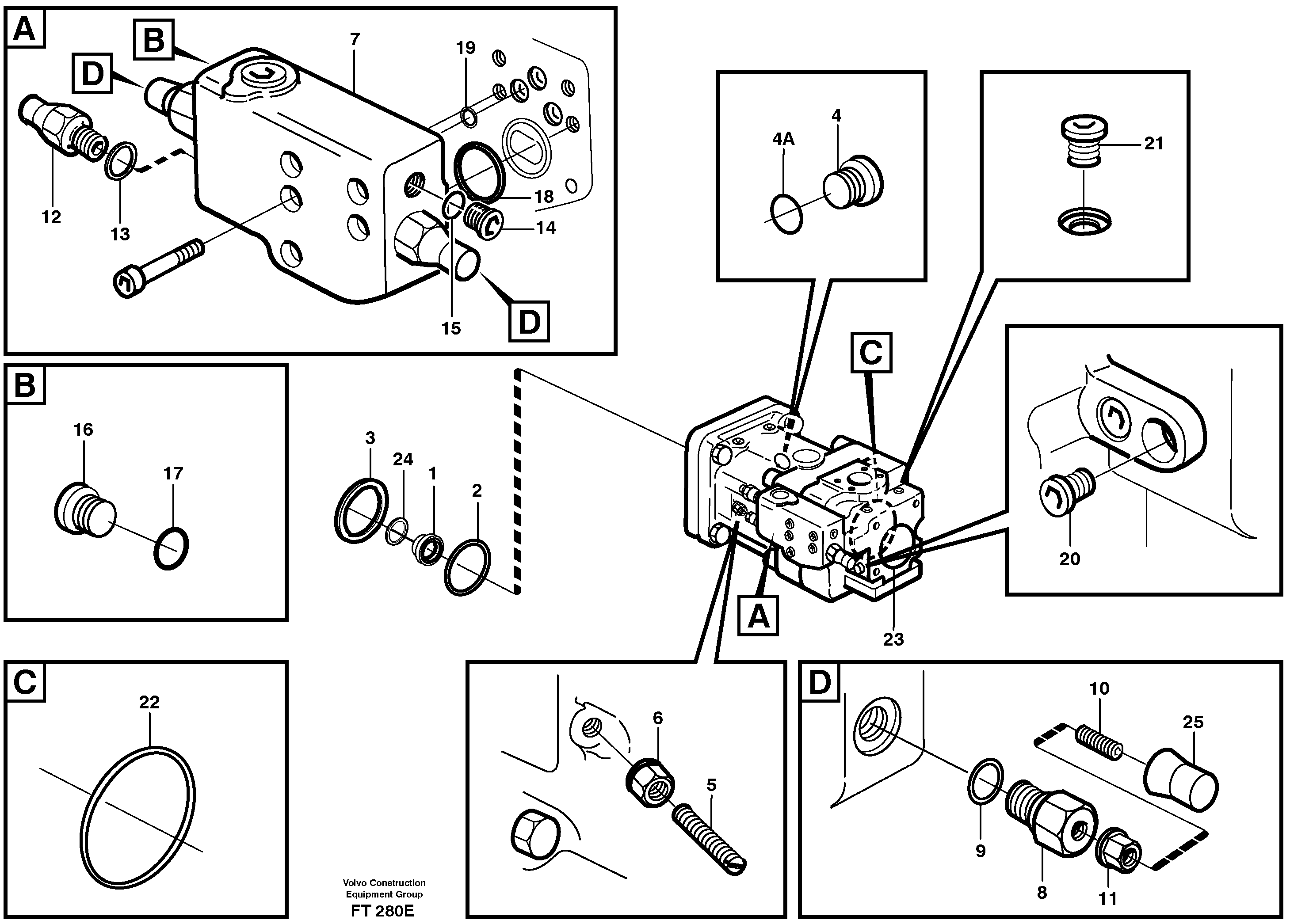 Hydraulic pump  P2, P3 — volvo parts diagram