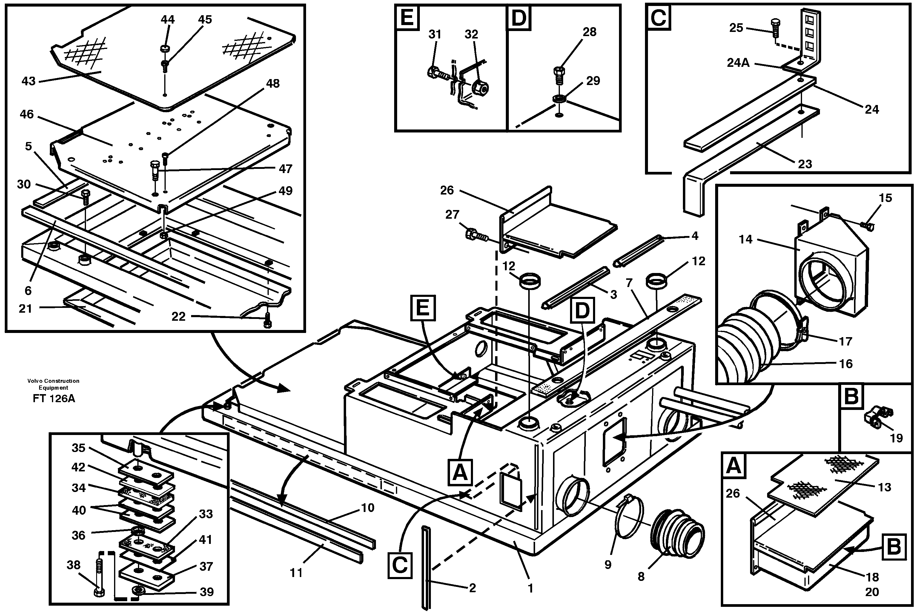 Cabin floor  14302024 — volvo parts diagram