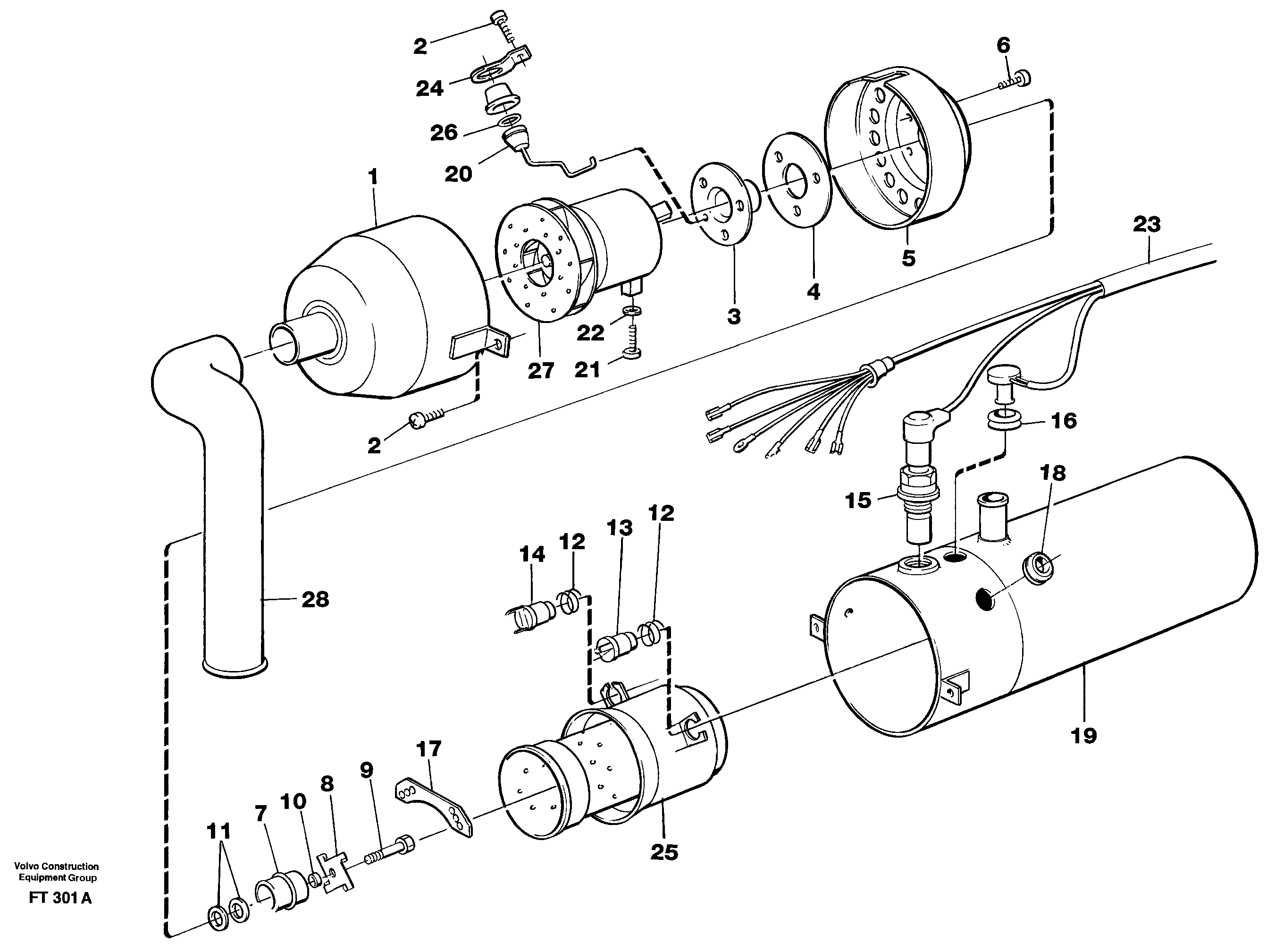 Diesel heater  14266766 — volvo parts diagram