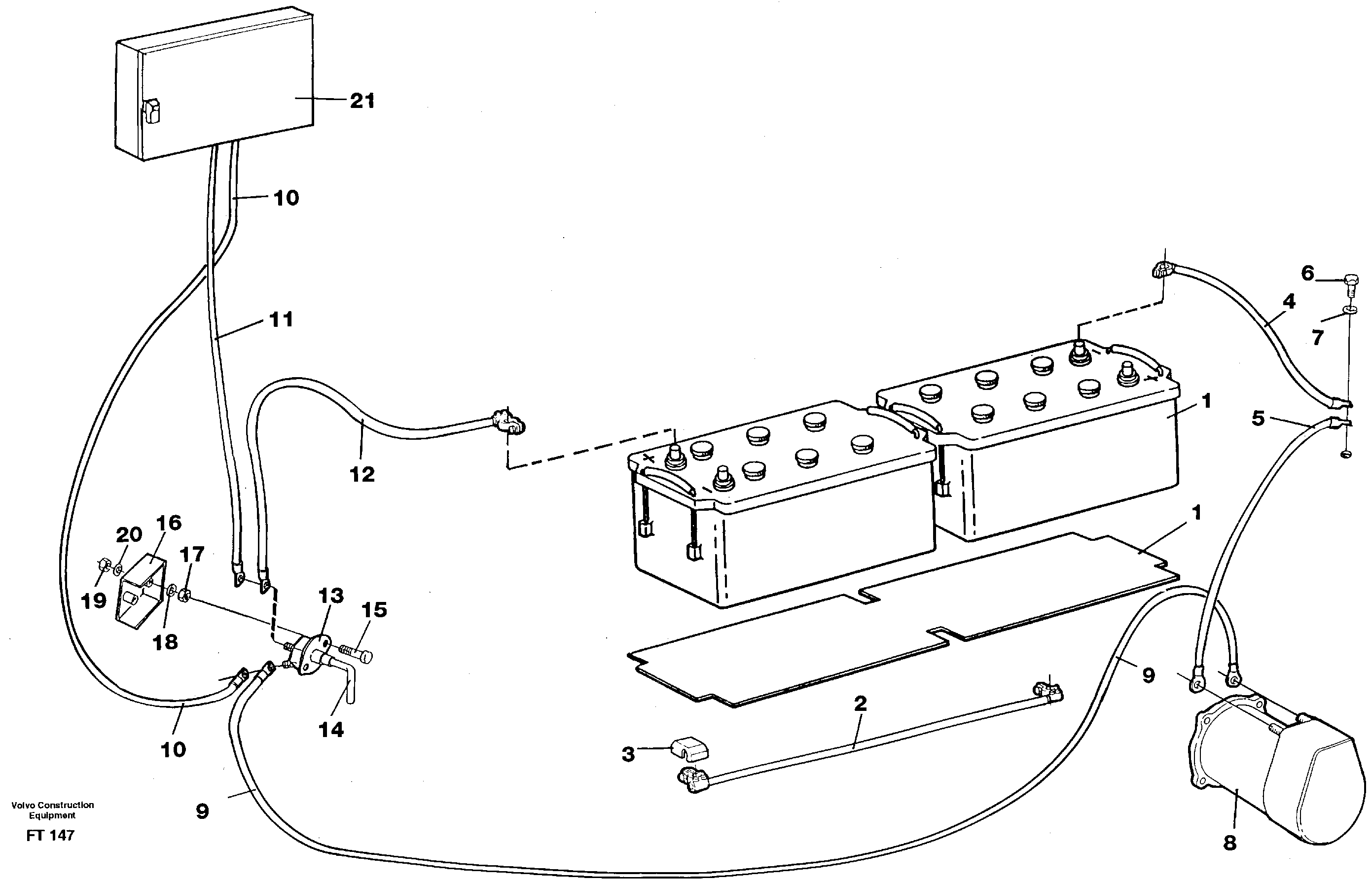Cables, battery — volvo parts diagram