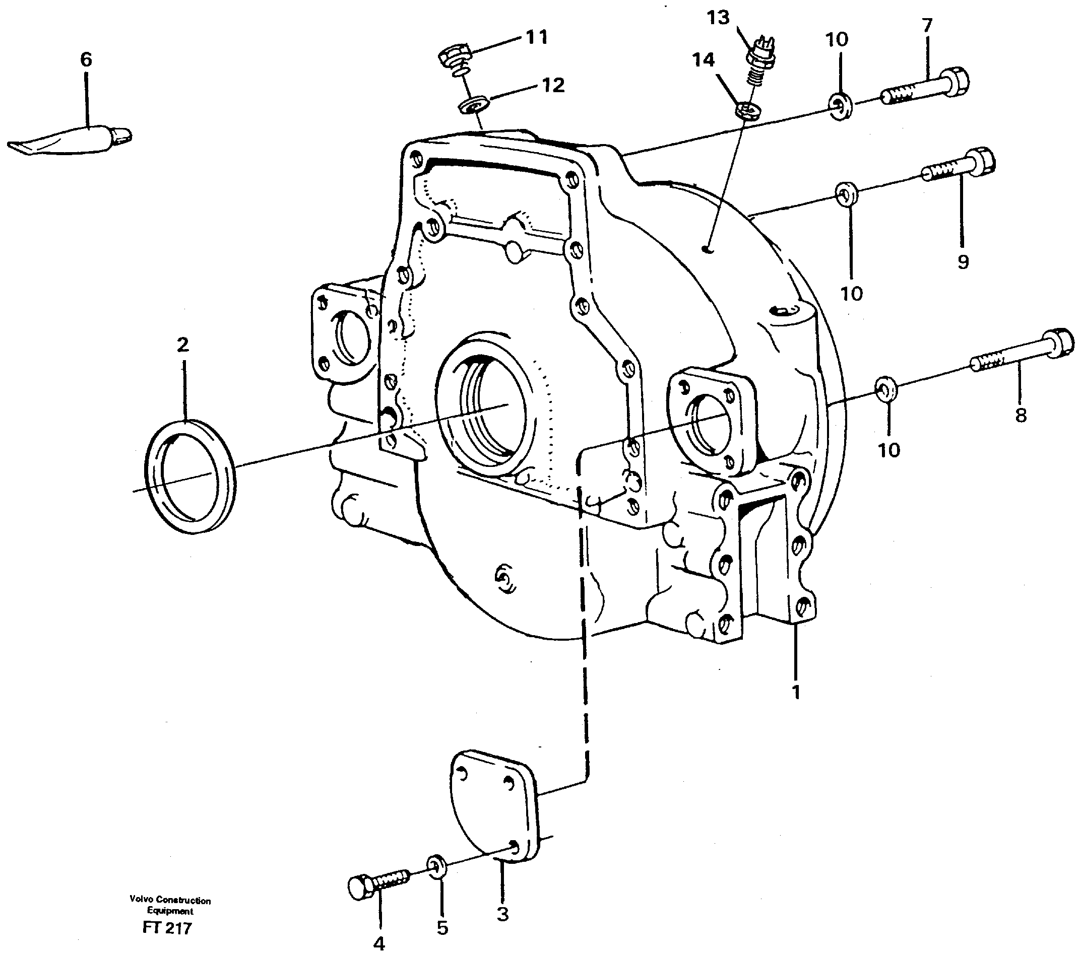Flywheel housing — volvo parts diagram