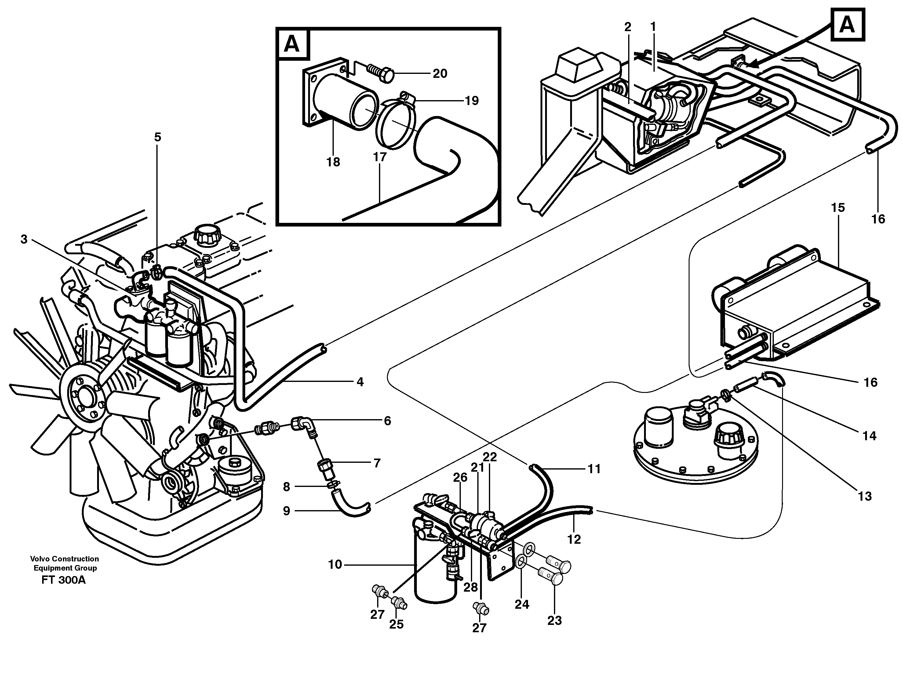 Diesel heater, Installation  14266766 — volvo parts diagram