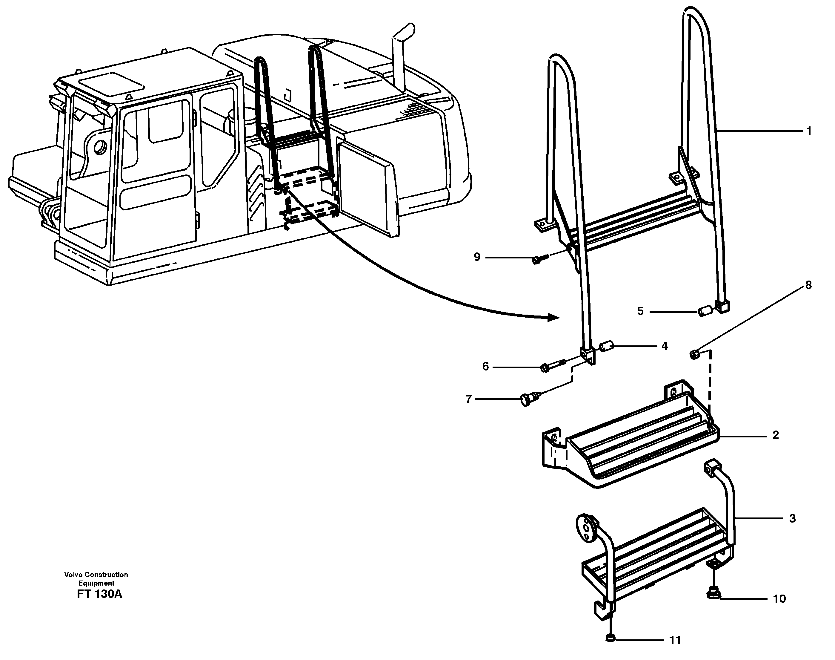 Ladder over battery — volvo parts diagram