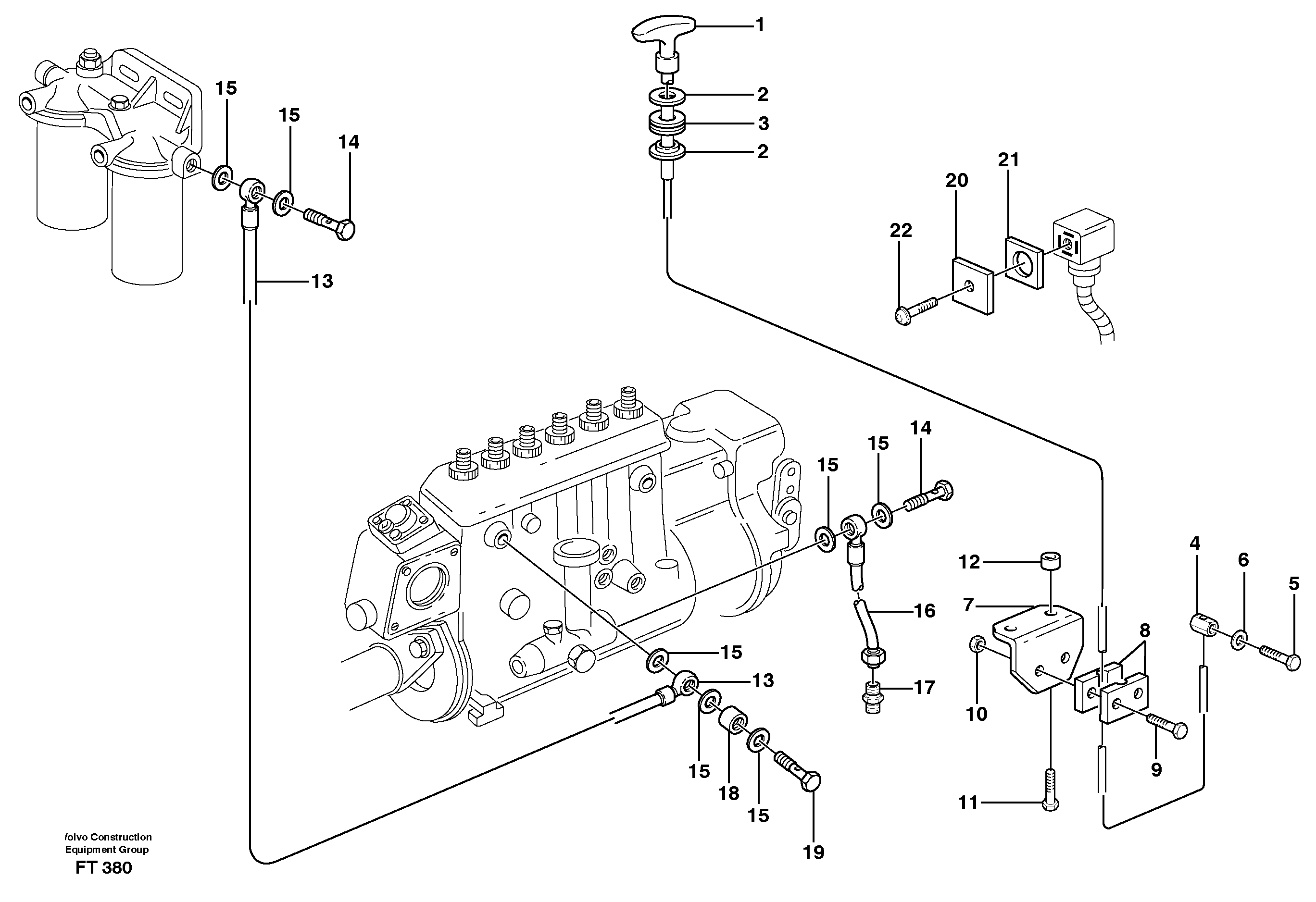 Rebuilding kit, stop control  SEE SB 273 EXC K 02 — volvo parts diagram