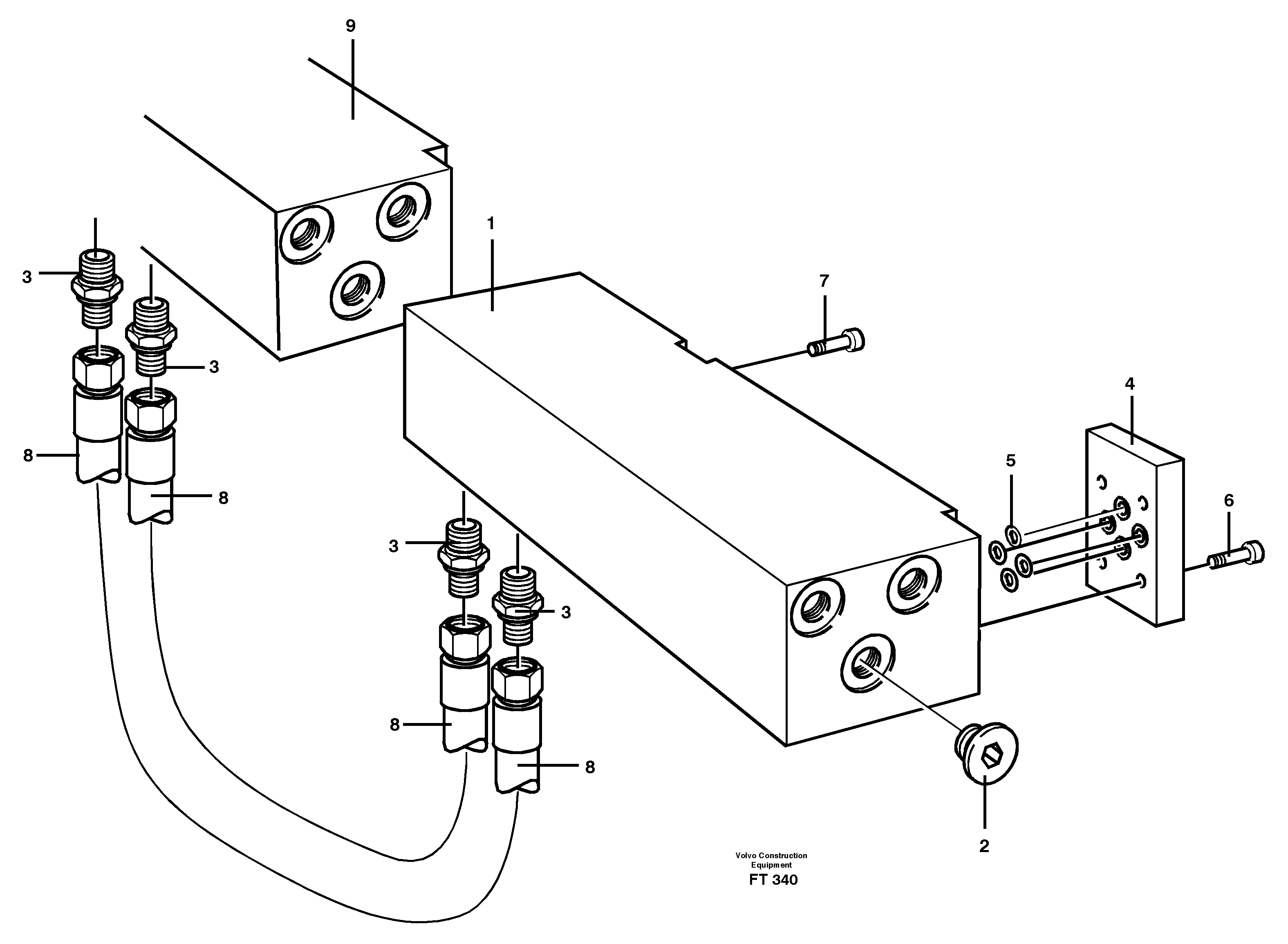 Mounting plate solenoid valve  14302606 — volvo parts diagram