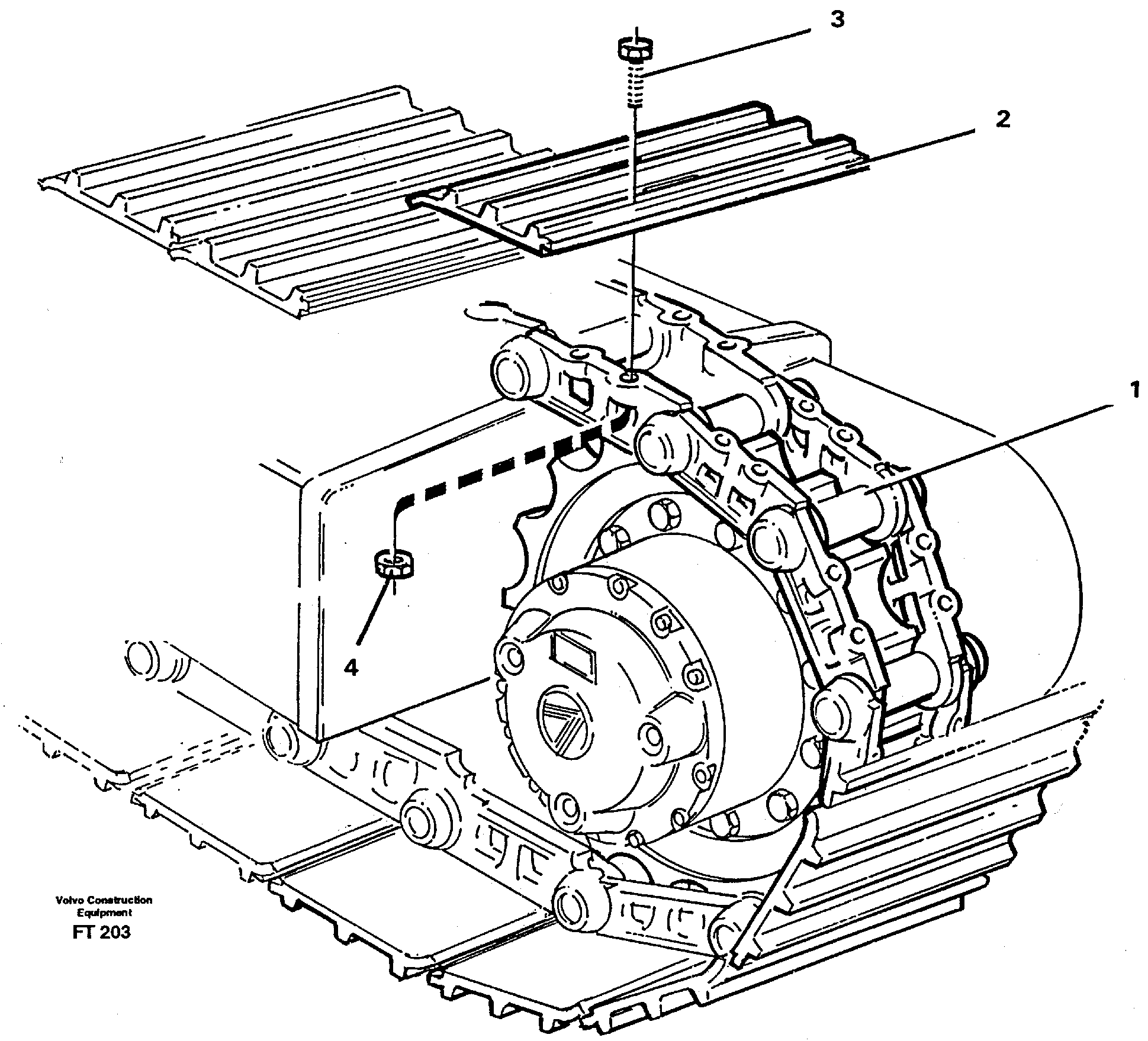 Crawler track  14302003, 14302004, 14302005, 14302006 — volvo parts diagram