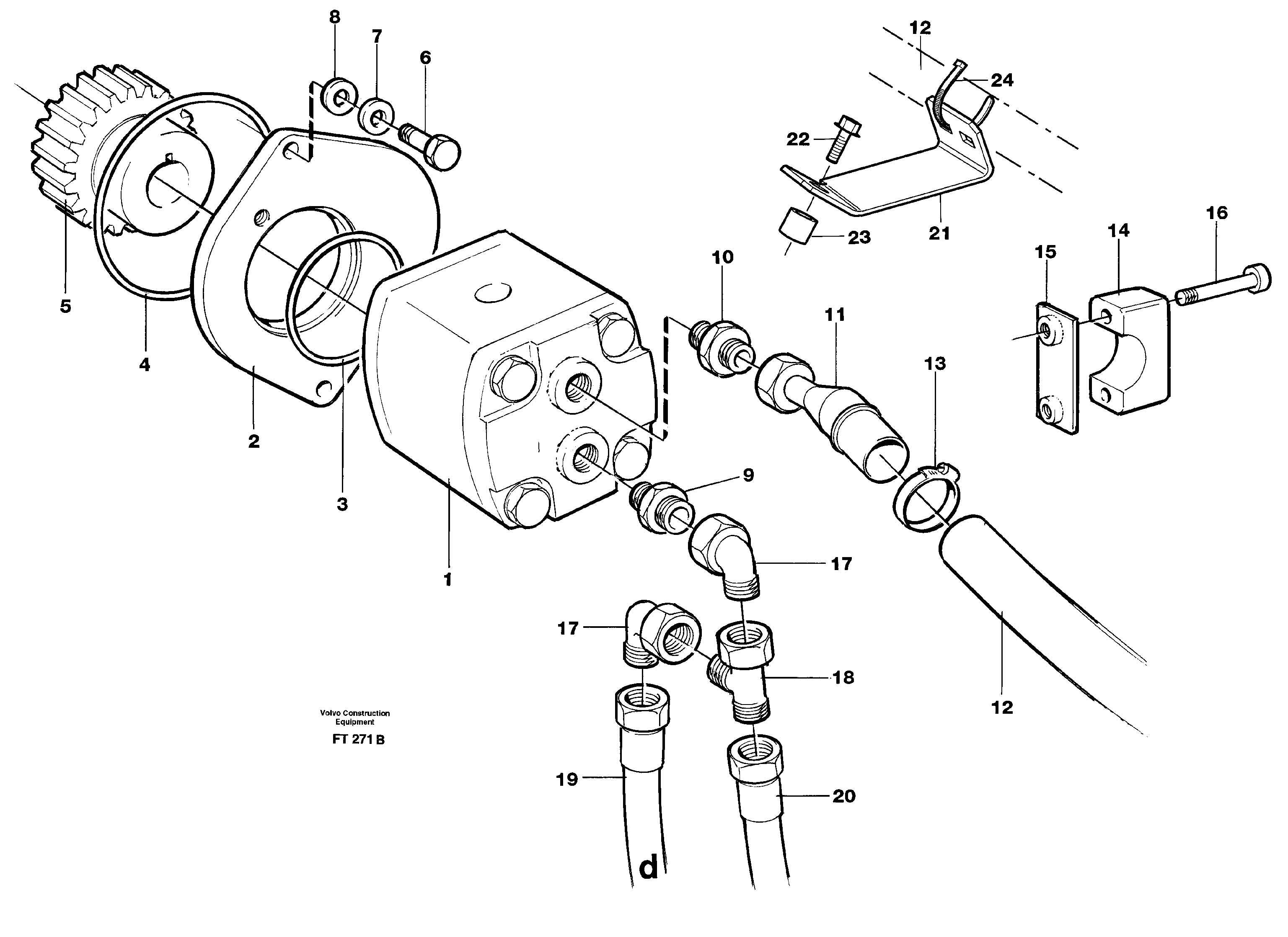 Servo pump with assembly parts — volvo parts diagram