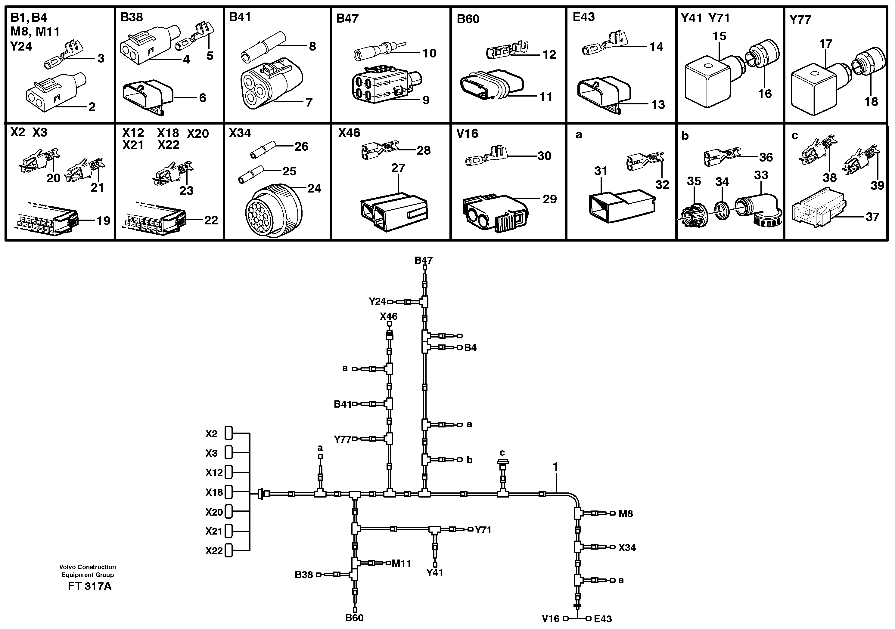 Cable harnesses, Diesel engine — volvo parts diagram