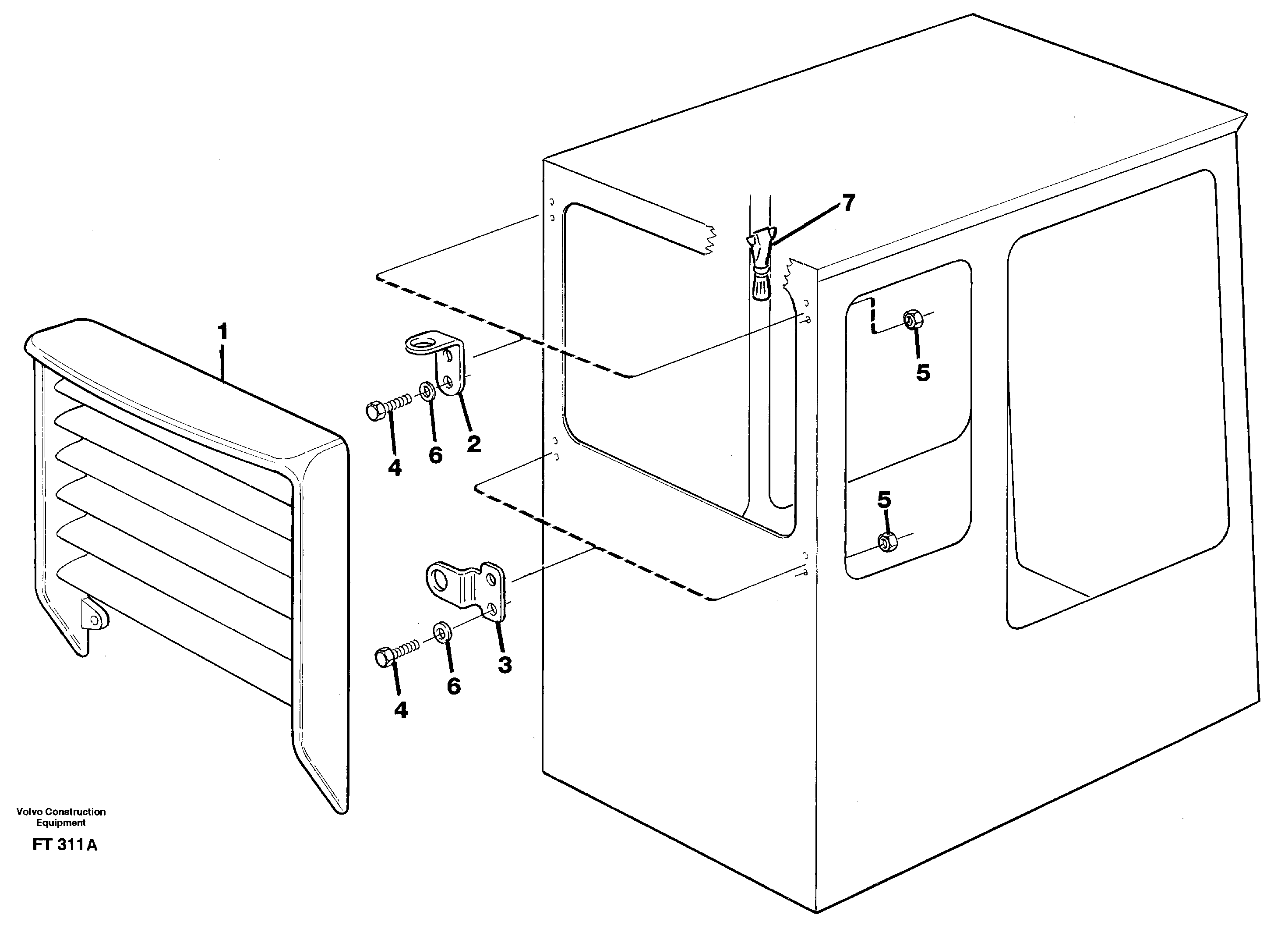 Jalusi, rear window fitting parts  14302041 — volvo parts diagram