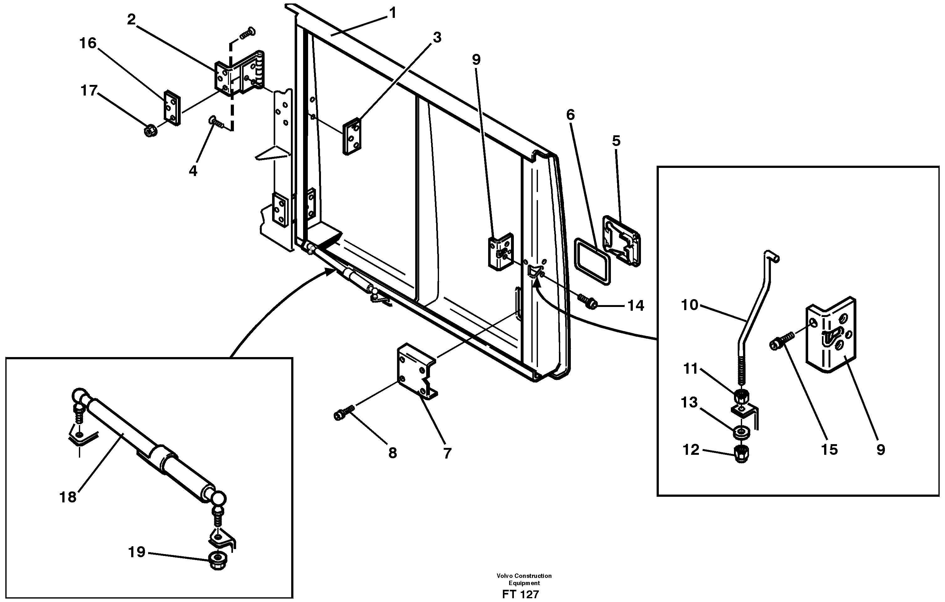 Door, front Lh — volvo parts diagram
