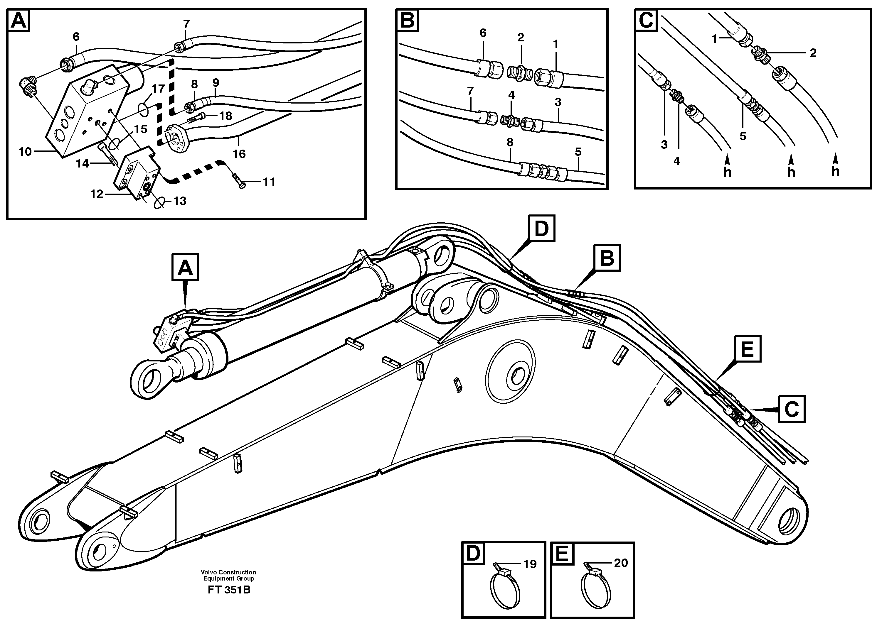 Servo hydraulics, Hose break valve  14302062, 14302063, 14302948, 14302949 — volvo parts diagram