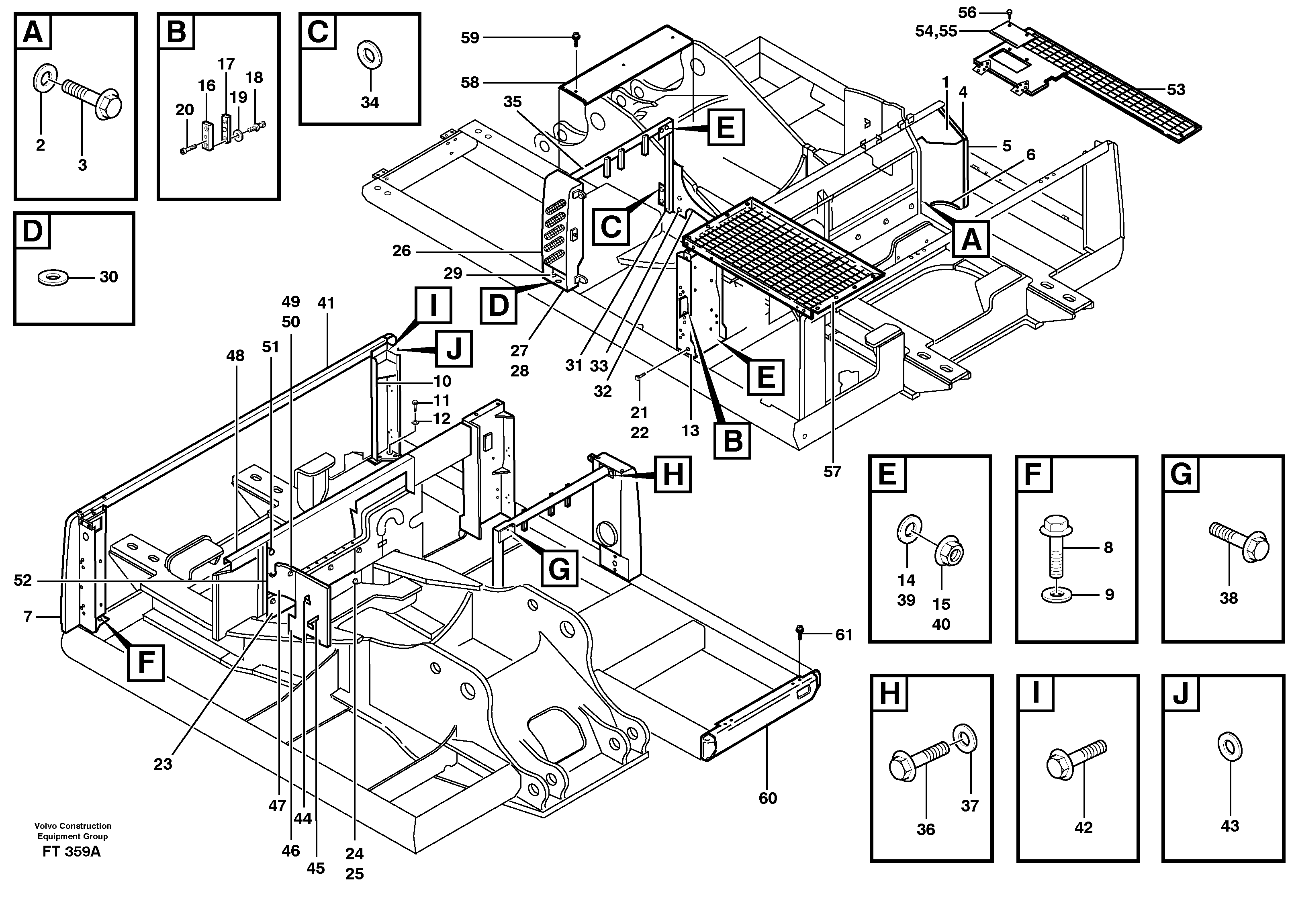 Support for hatches and doors  SER NO 1244- — volvo parts diagram