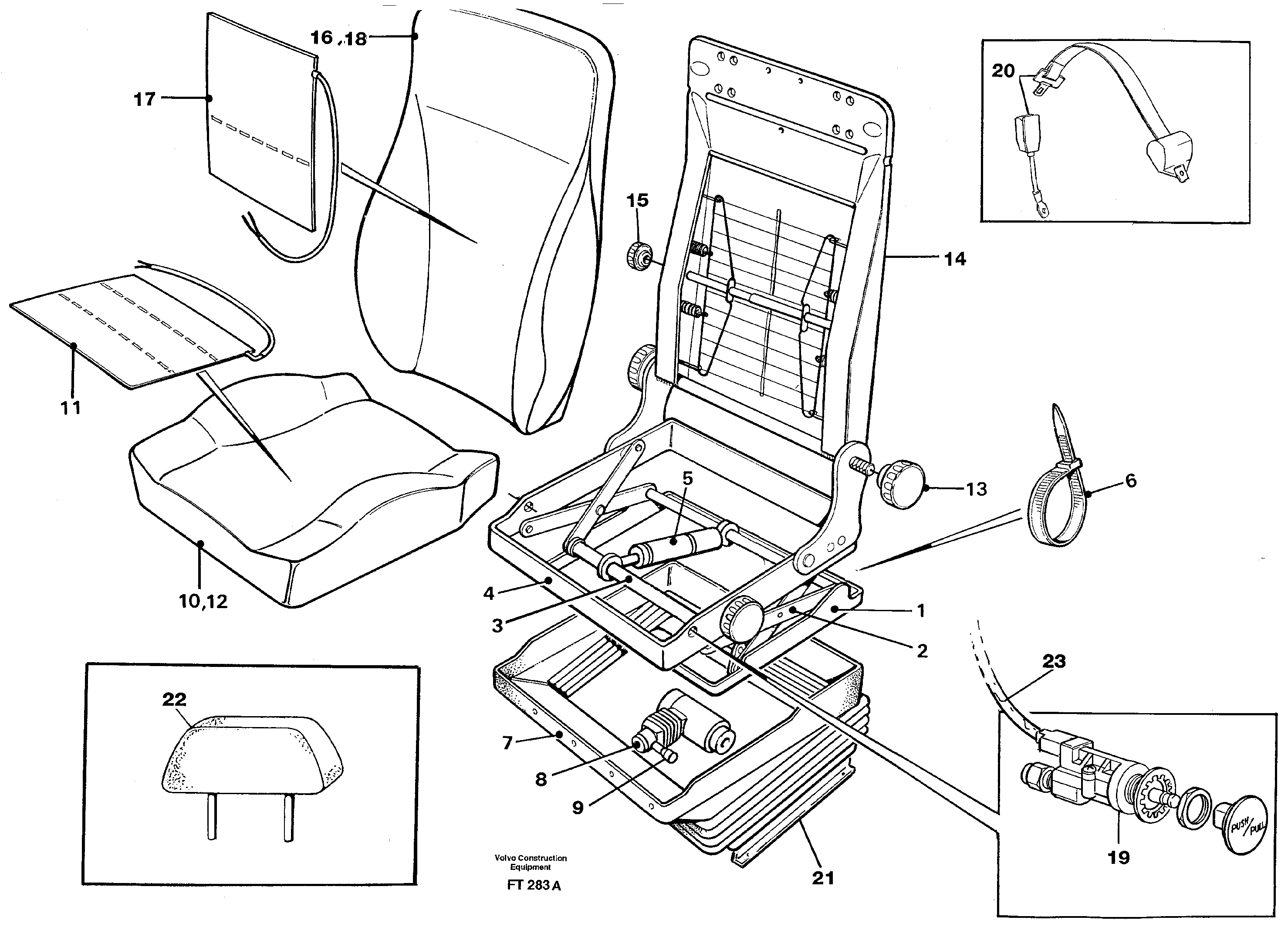 Driver's seat, air suspens.heated. BE-GE.  14302114 — volvo parts diagram
