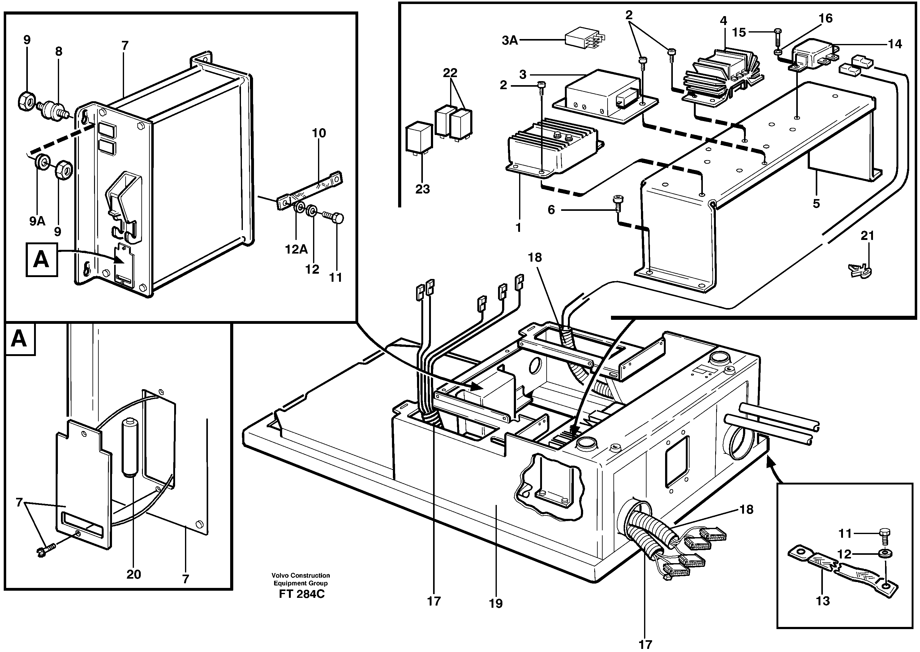 Electric installation in cab floor — volvo parts diagram