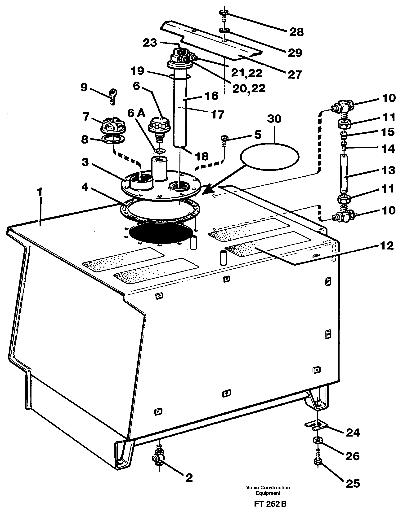 Fuel tank with fitting parts — volvo parts diagram