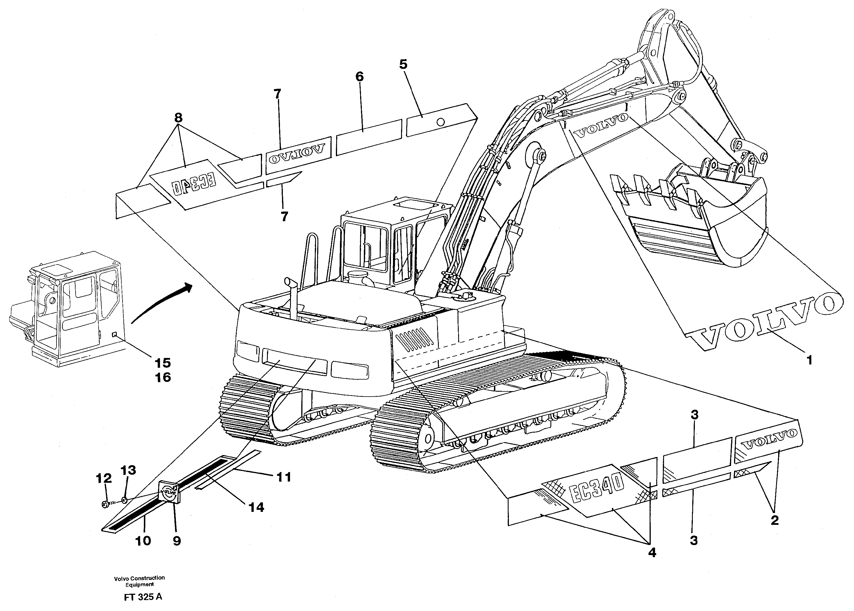 Decor stripes, outer location — volvo parts diagram