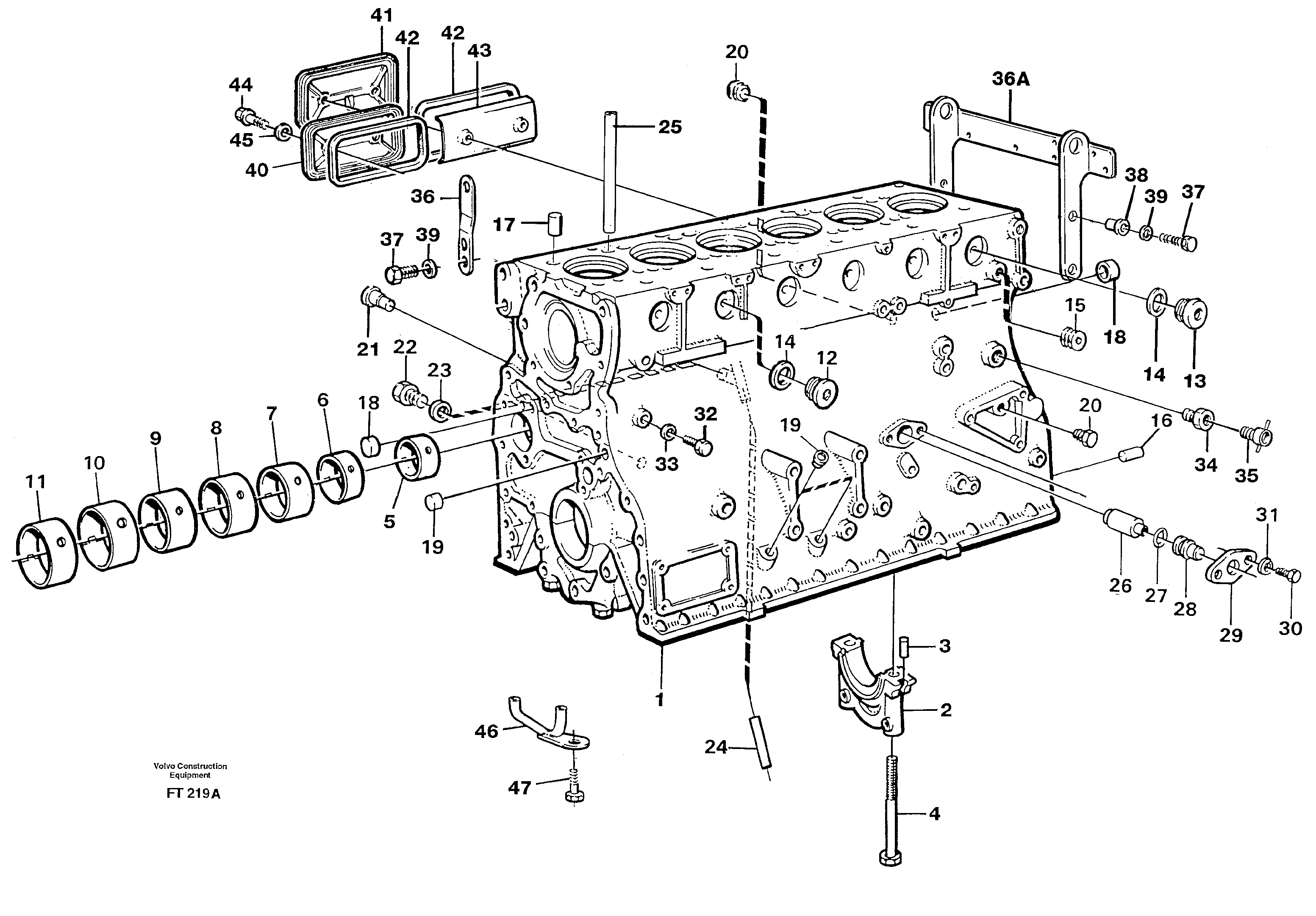 Cylinder block — volvo parts diagram