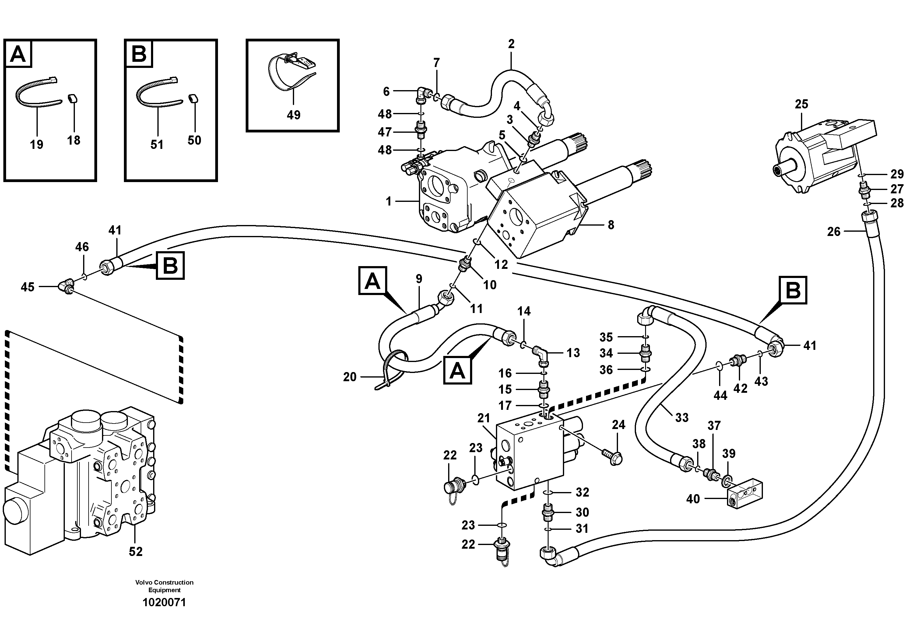 Feed line, pump - central block — volvo parts diagram