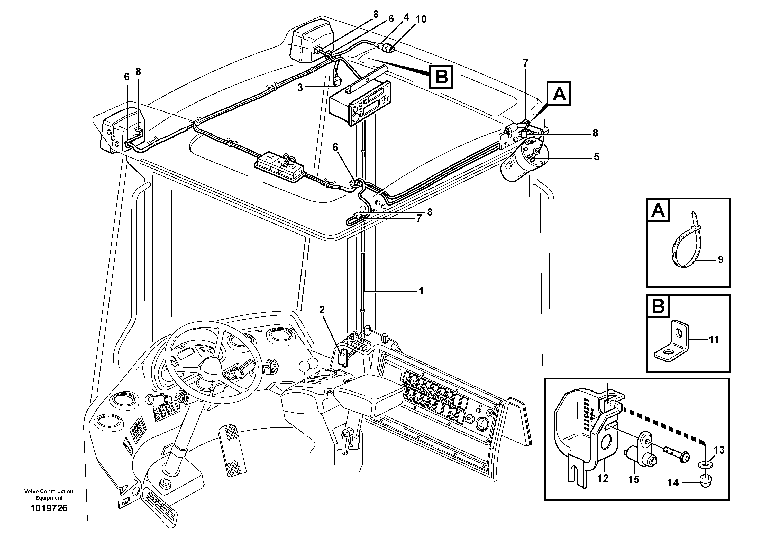 Cable harness, ceiling — volvo parts diagram