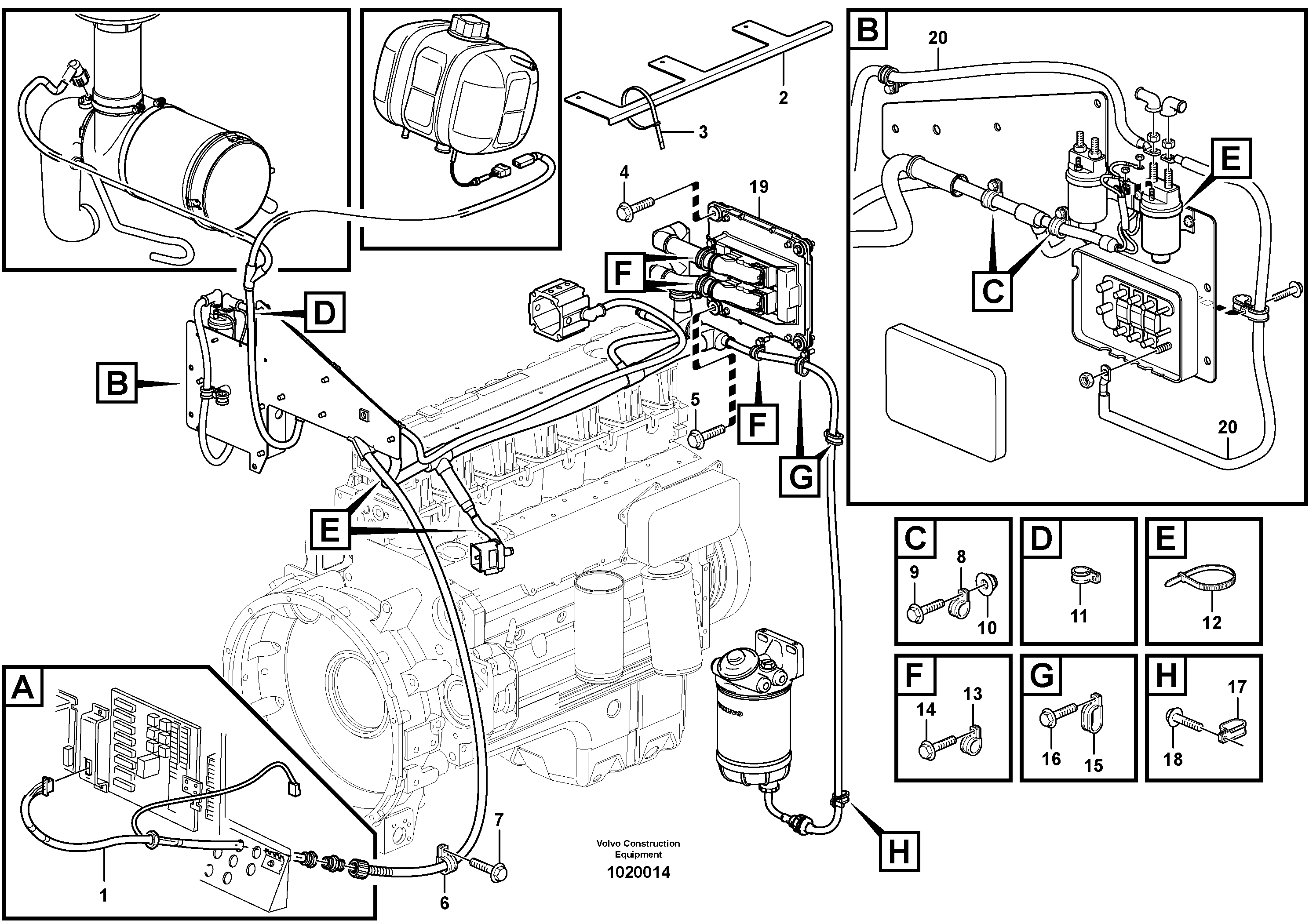 Cable harness, electrical distrib. unit - engine — volvo parts diagram