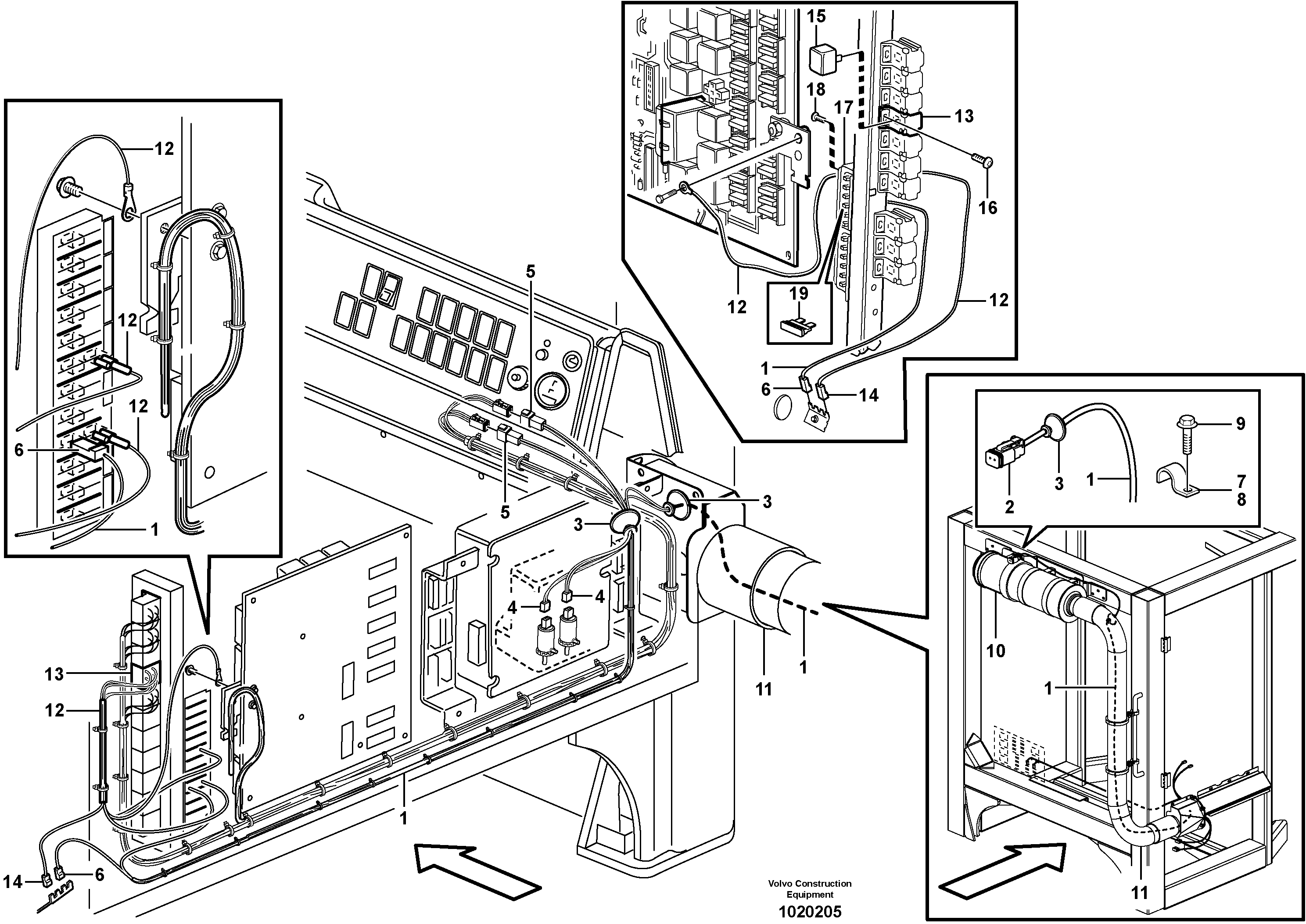 Cable harness air cleaner cab — volvo parts diagram