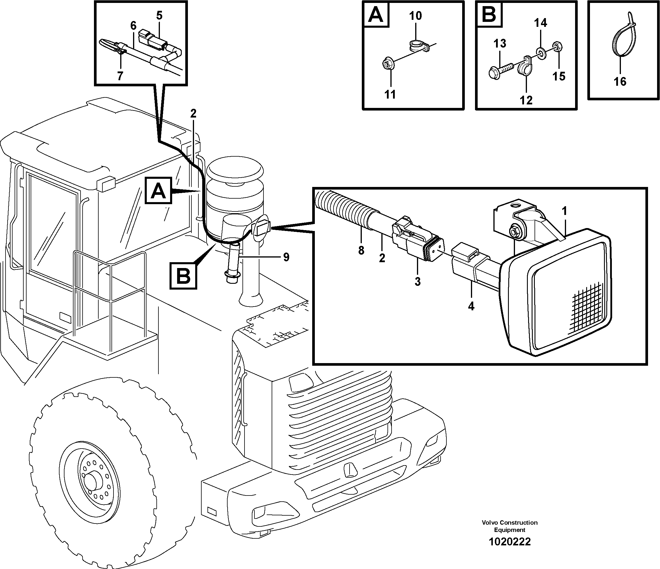 Cable harness, pre-cleaner.  83059 — volvo parts diagram