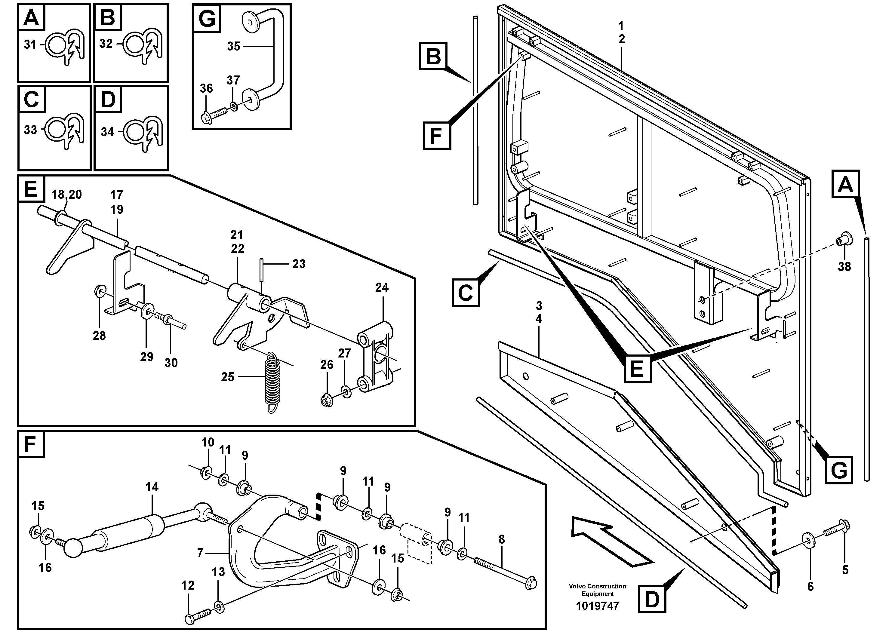 Top plate, side hatches, rear — volvo parts diagram