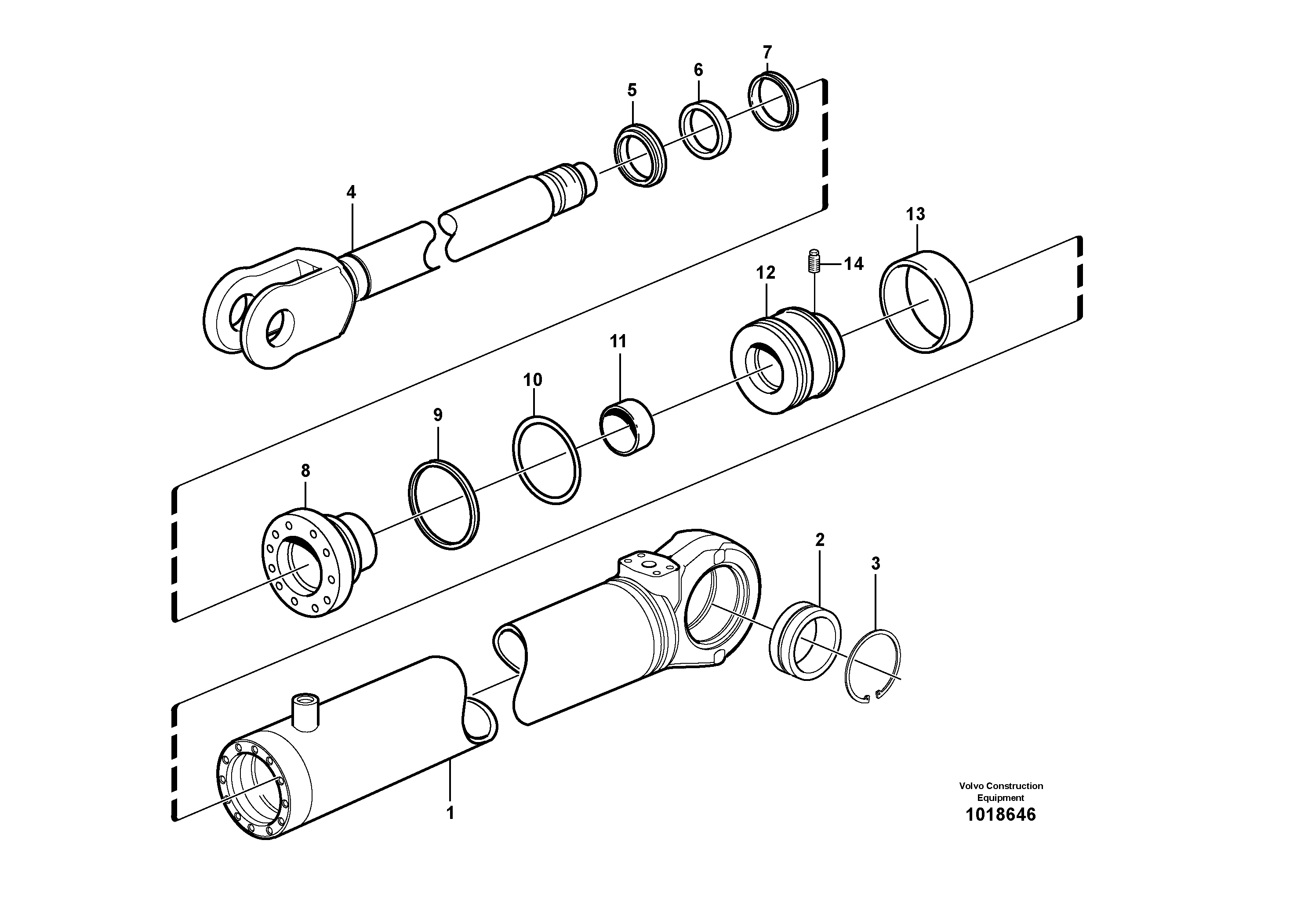 Hydraulic cylinder — volvo parts diagram