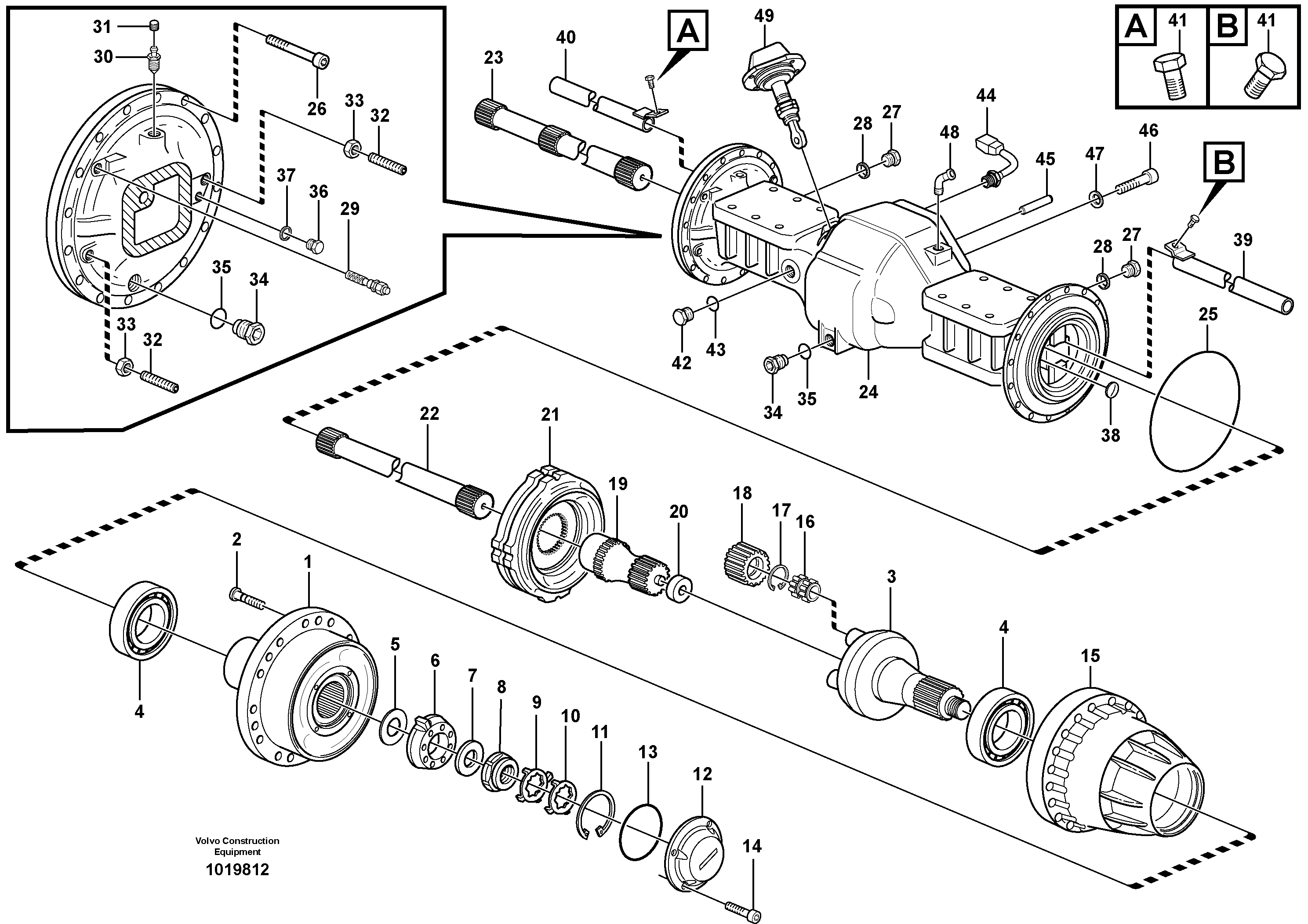 Planetary axle, front — volvo parts diagram