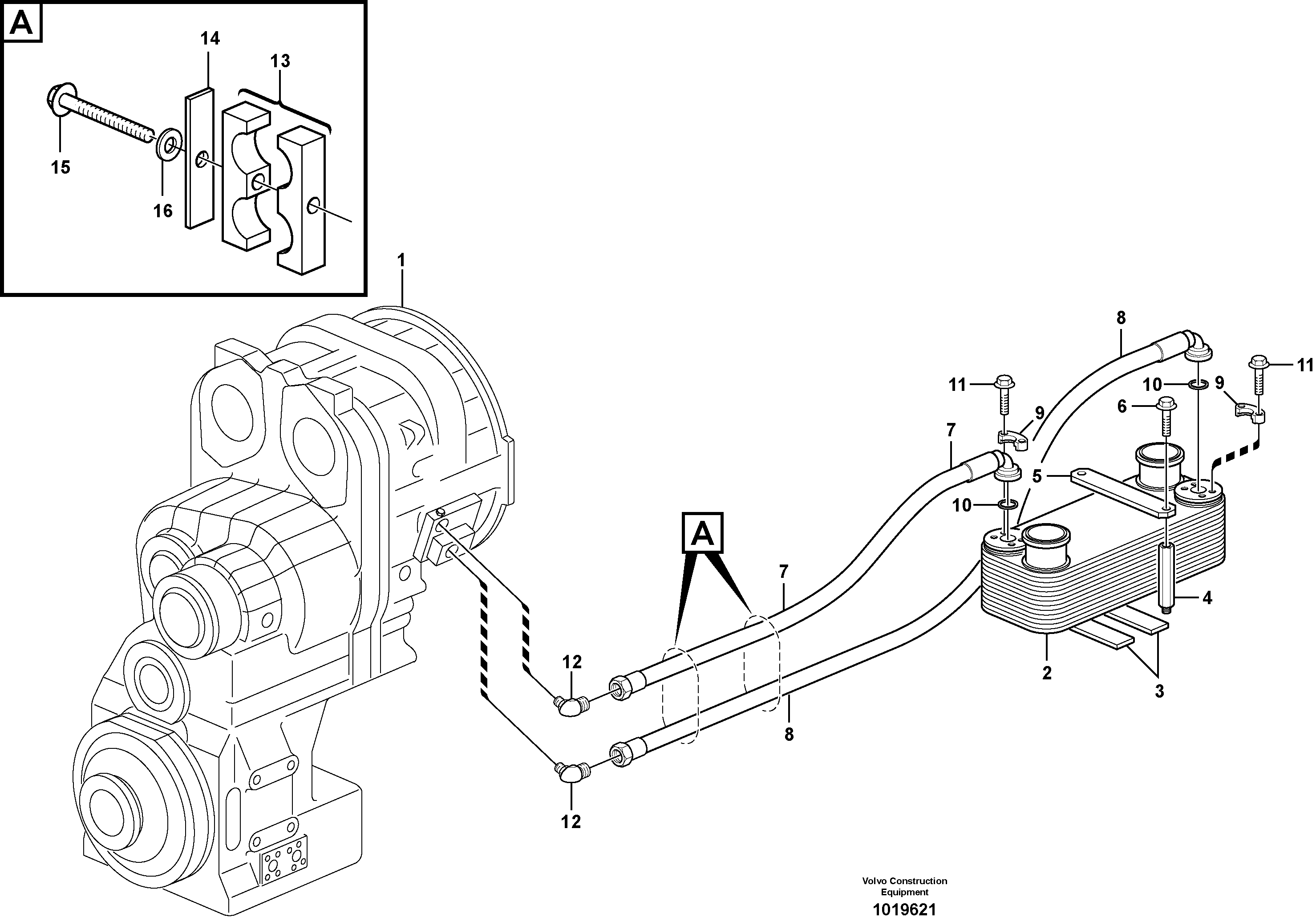 Oil cooler — volvo parts diagram