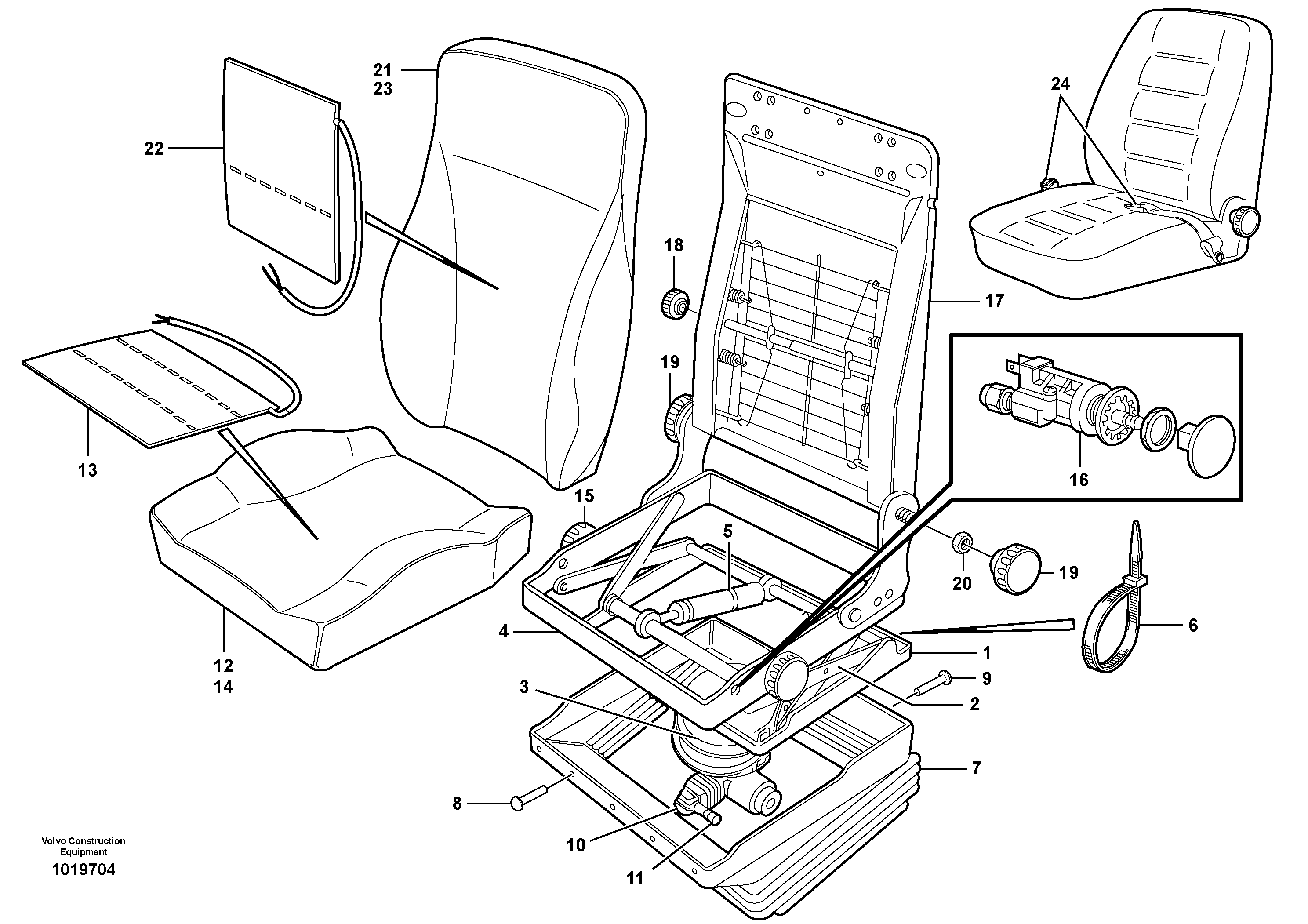 Operator's seat, Be-ge.  80572 — volvo parts diagram