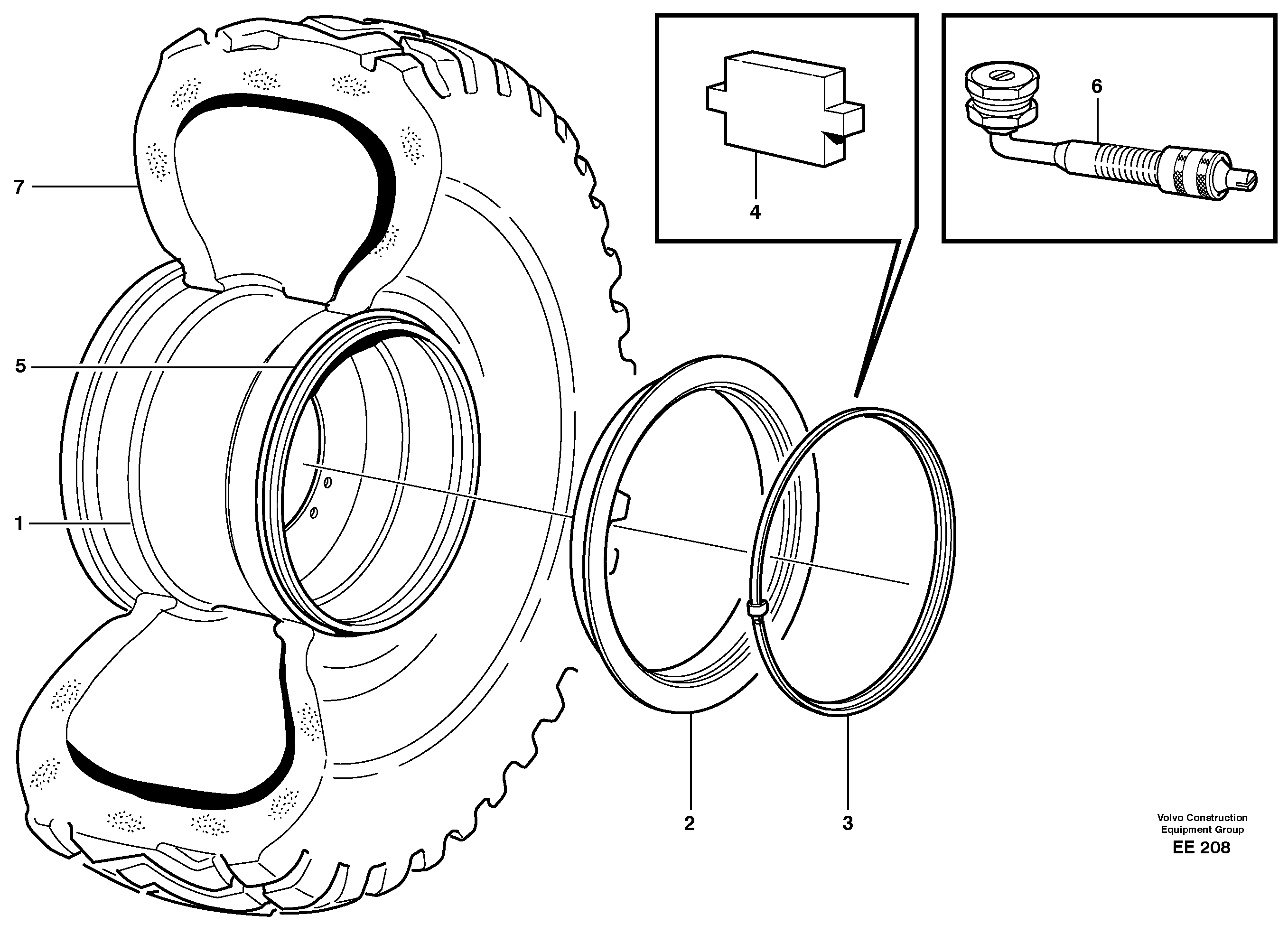 Wheel  23.5R25 — volvo parts diagram