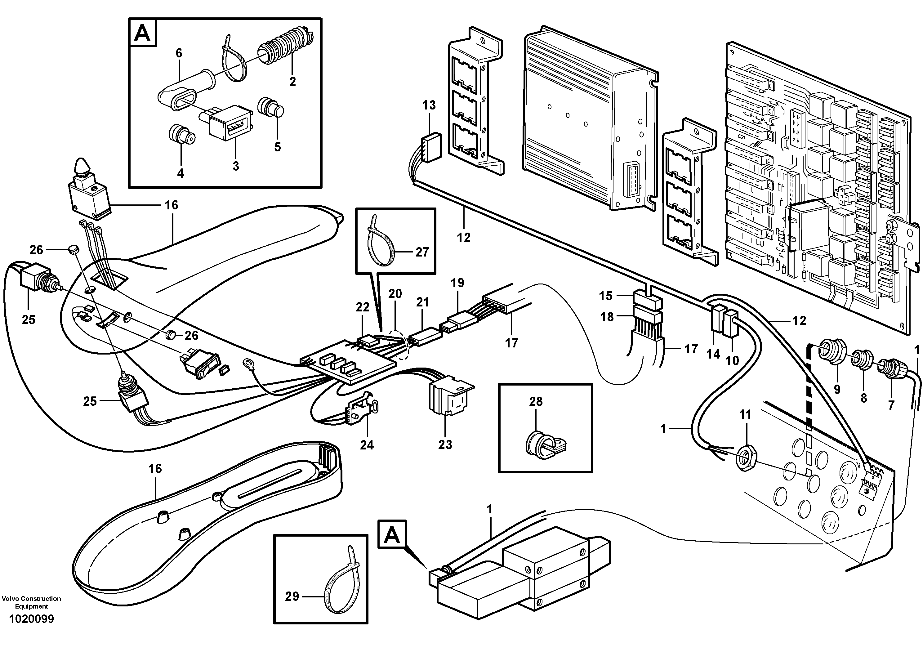 Cable harness, CDC - steering.  80780 — volvo parts diagram