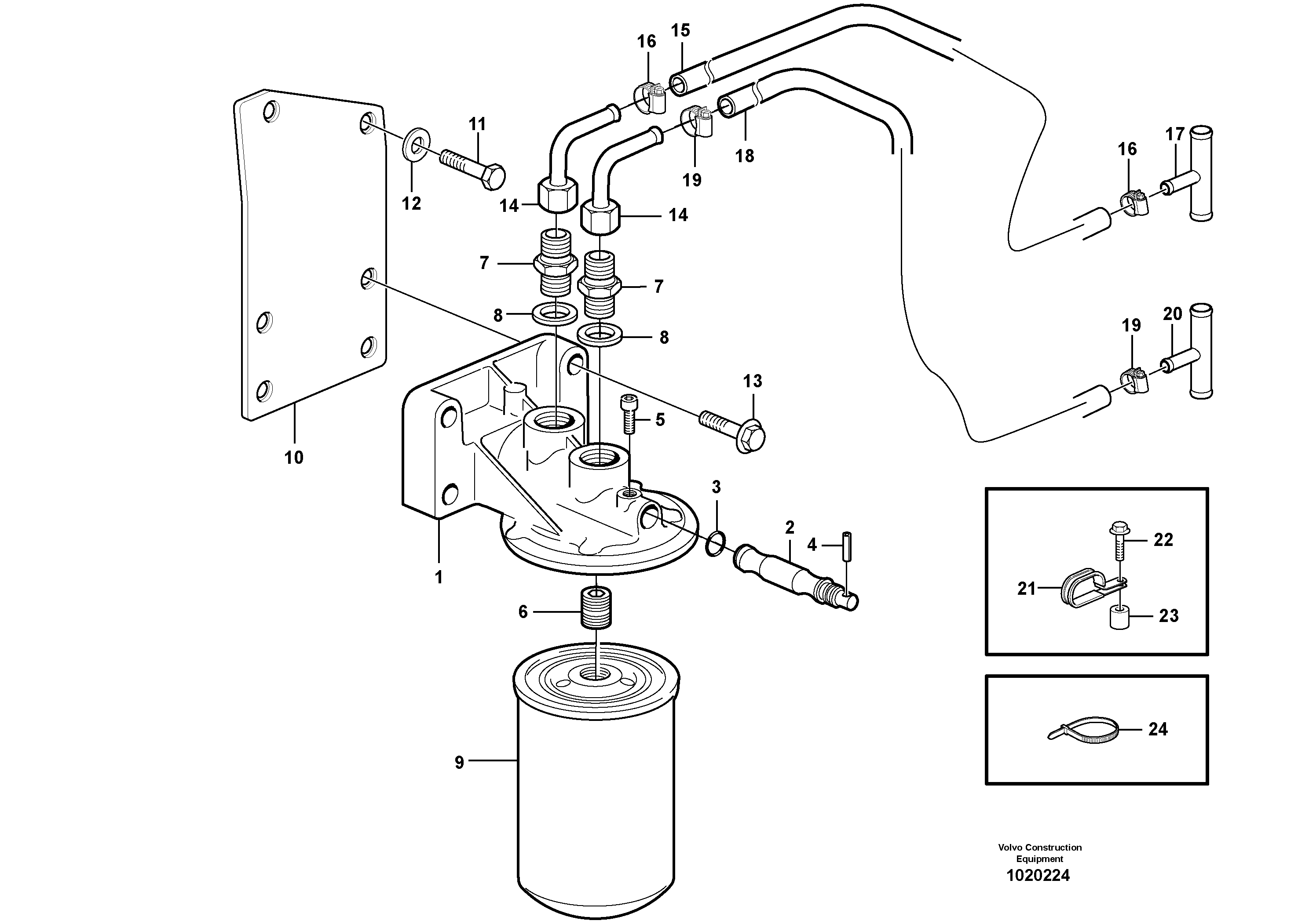 Coolant filter  82914 — volvo parts diagram