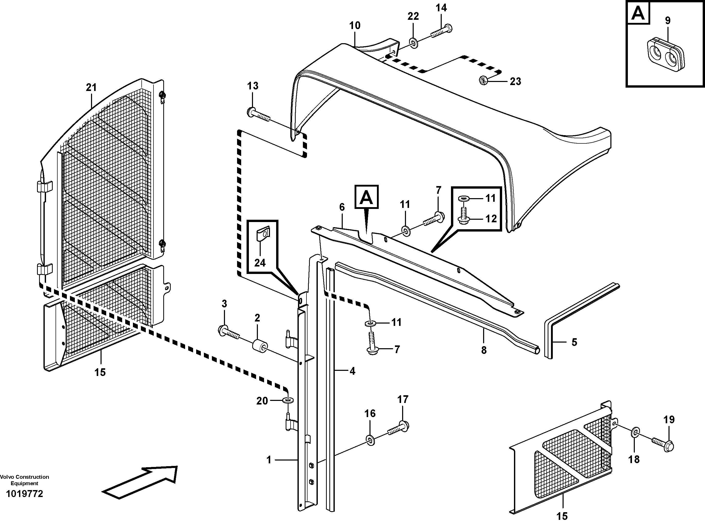 Radiator casing — volvo parts diagram