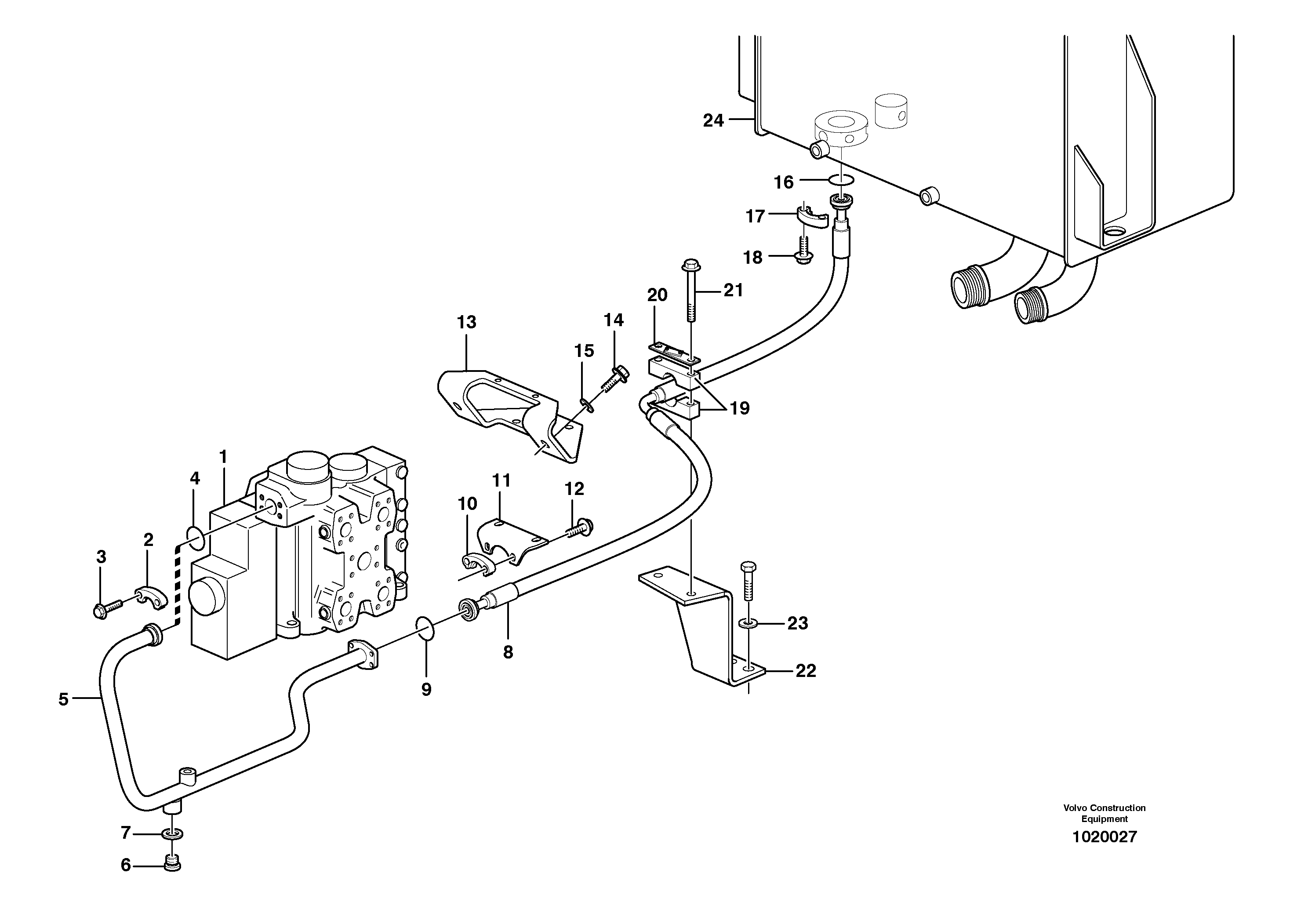 Hydraulic system, return line — volvo parts diagram