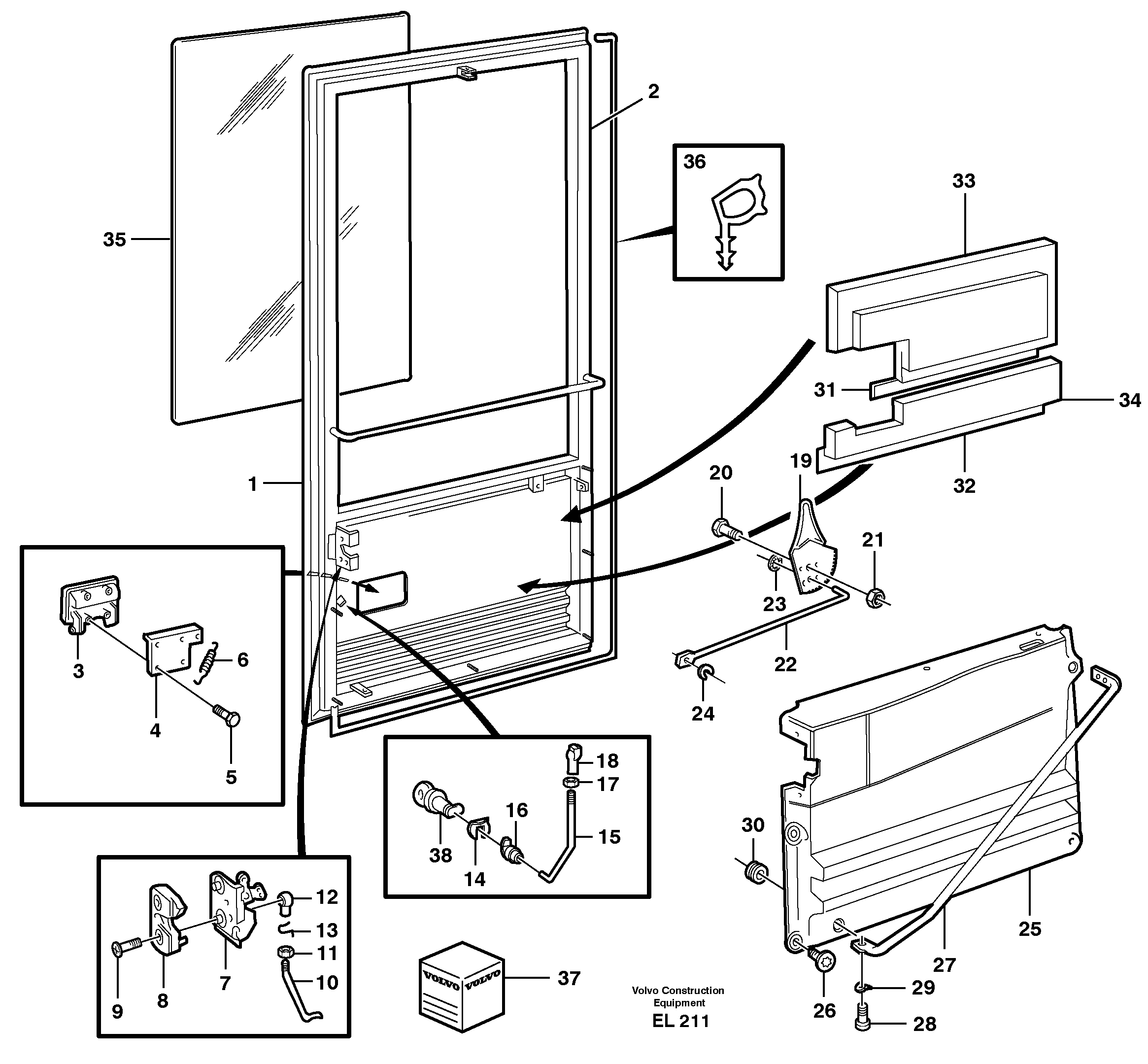 Door. — volvo parts diagram