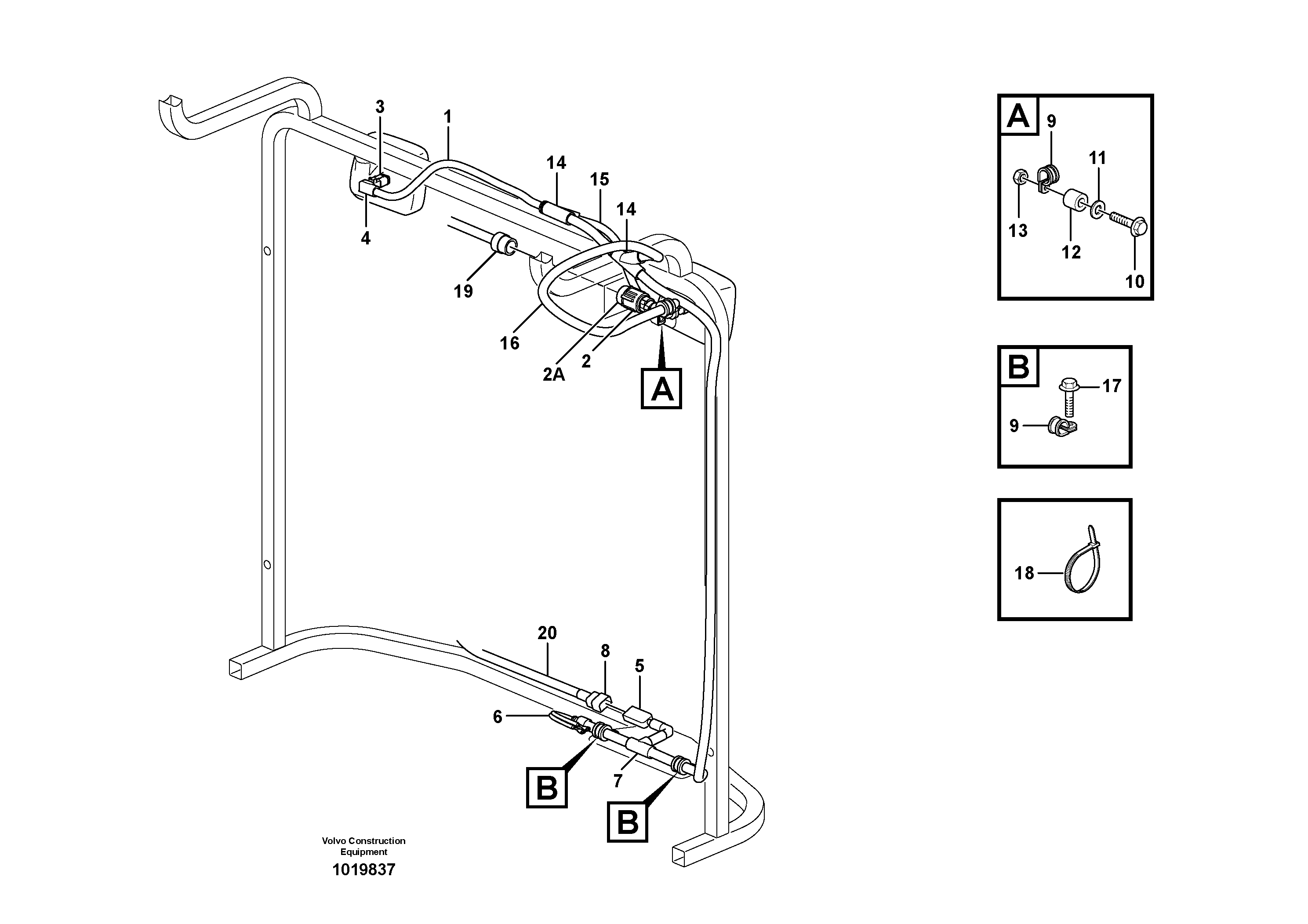 Cable harness, radiator — volvo parts diagram