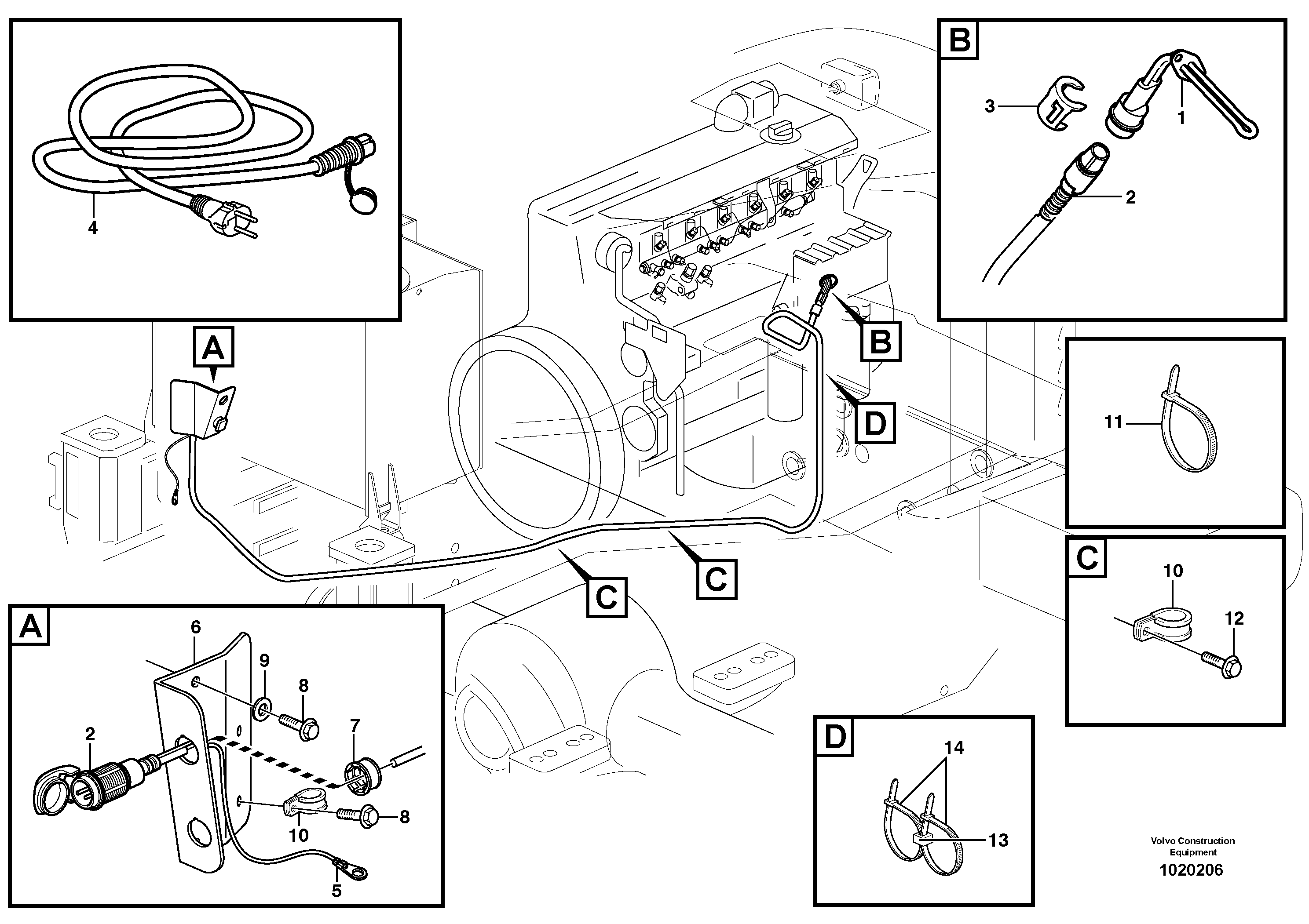 Engine heater.  83494 — volvo parts diagram