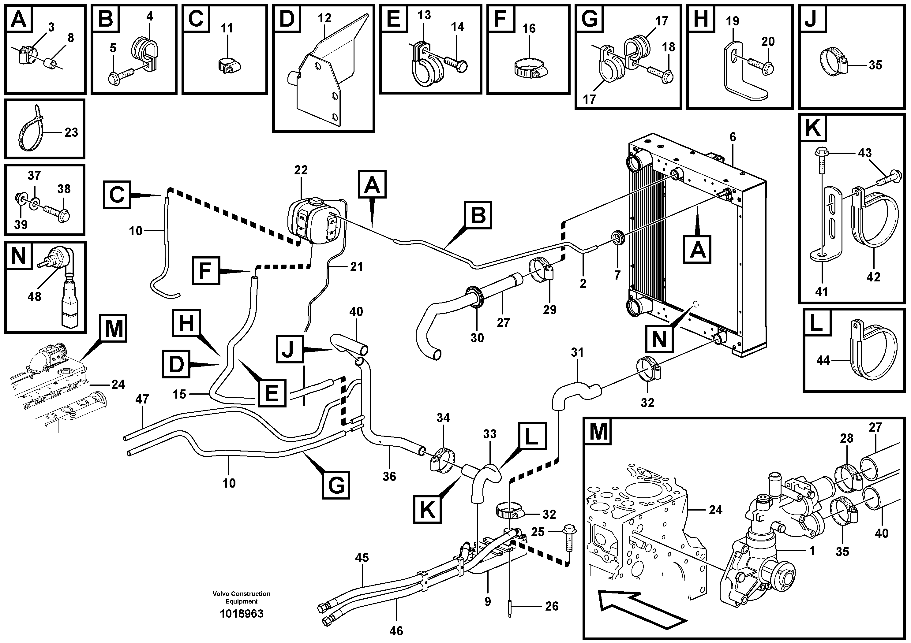 Cooling system — volvo parts diagram