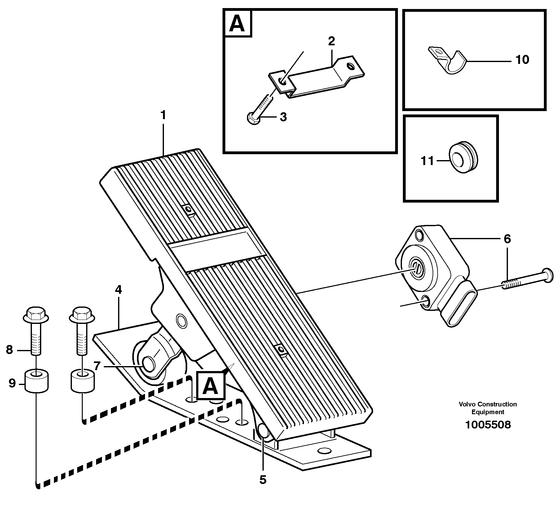 Accelerator pedal — volvo parts diagram