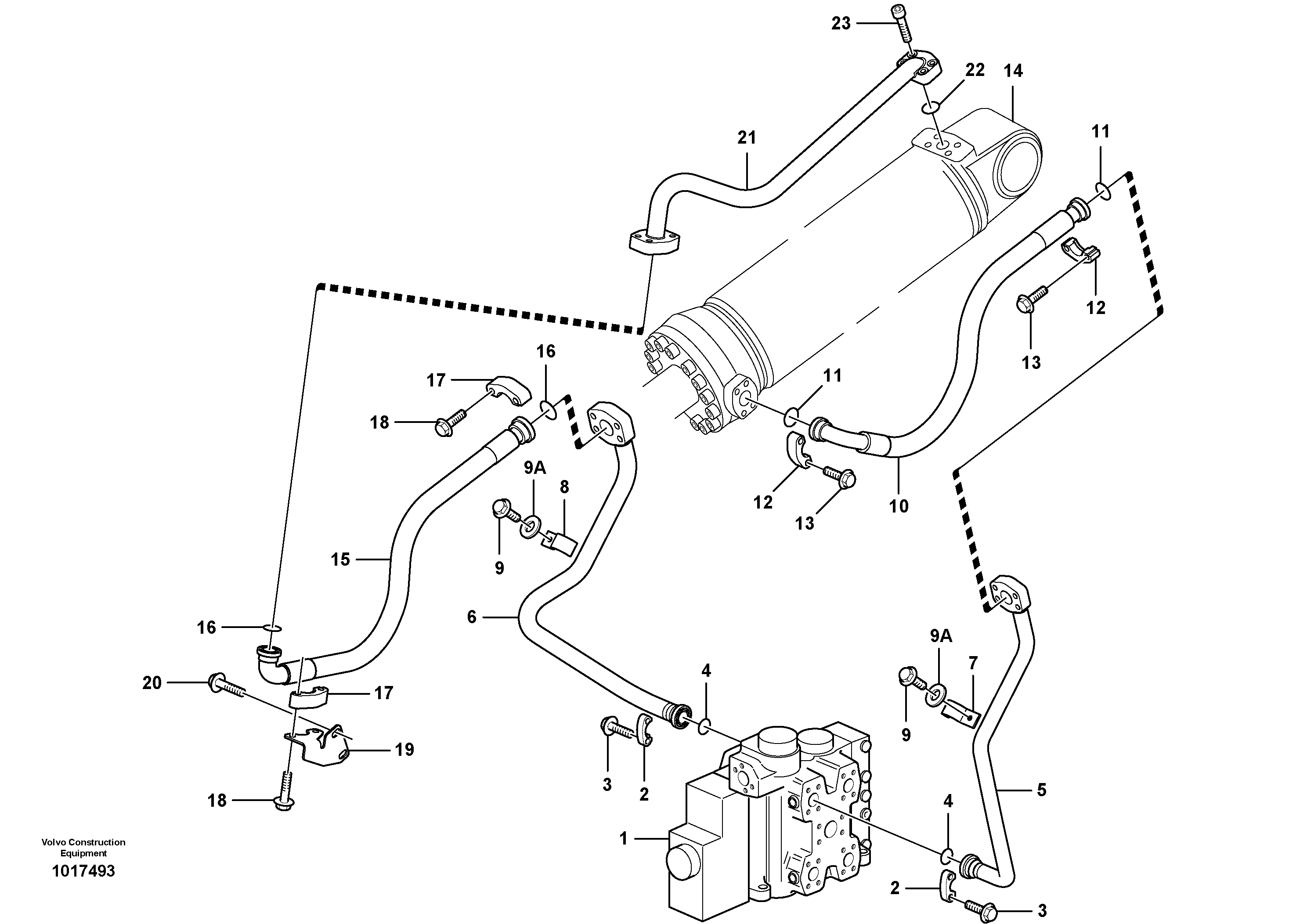 Hydraulic system, tilt function — volvo parts diagram