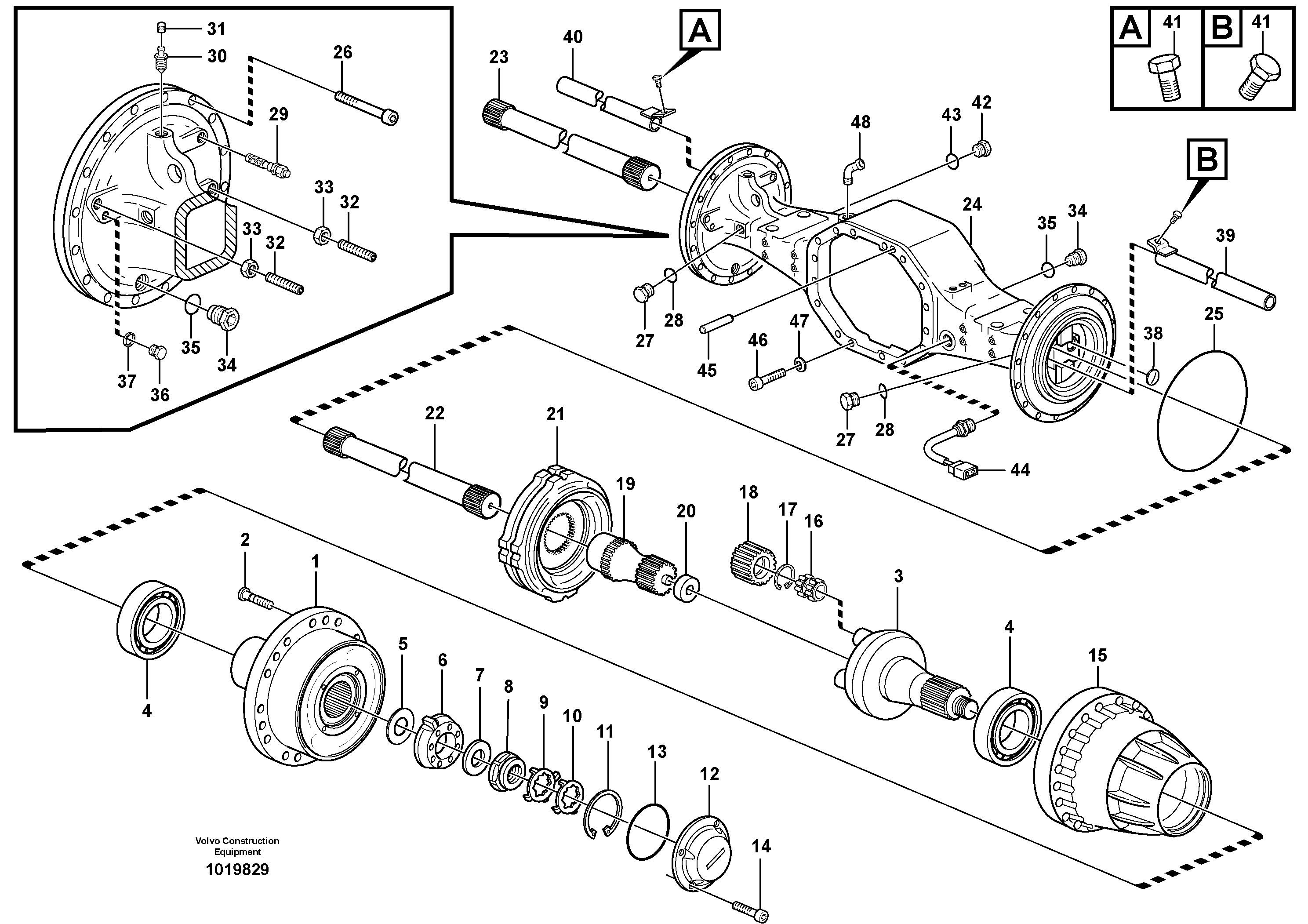 Planetary axle, rear — volvo parts diagram