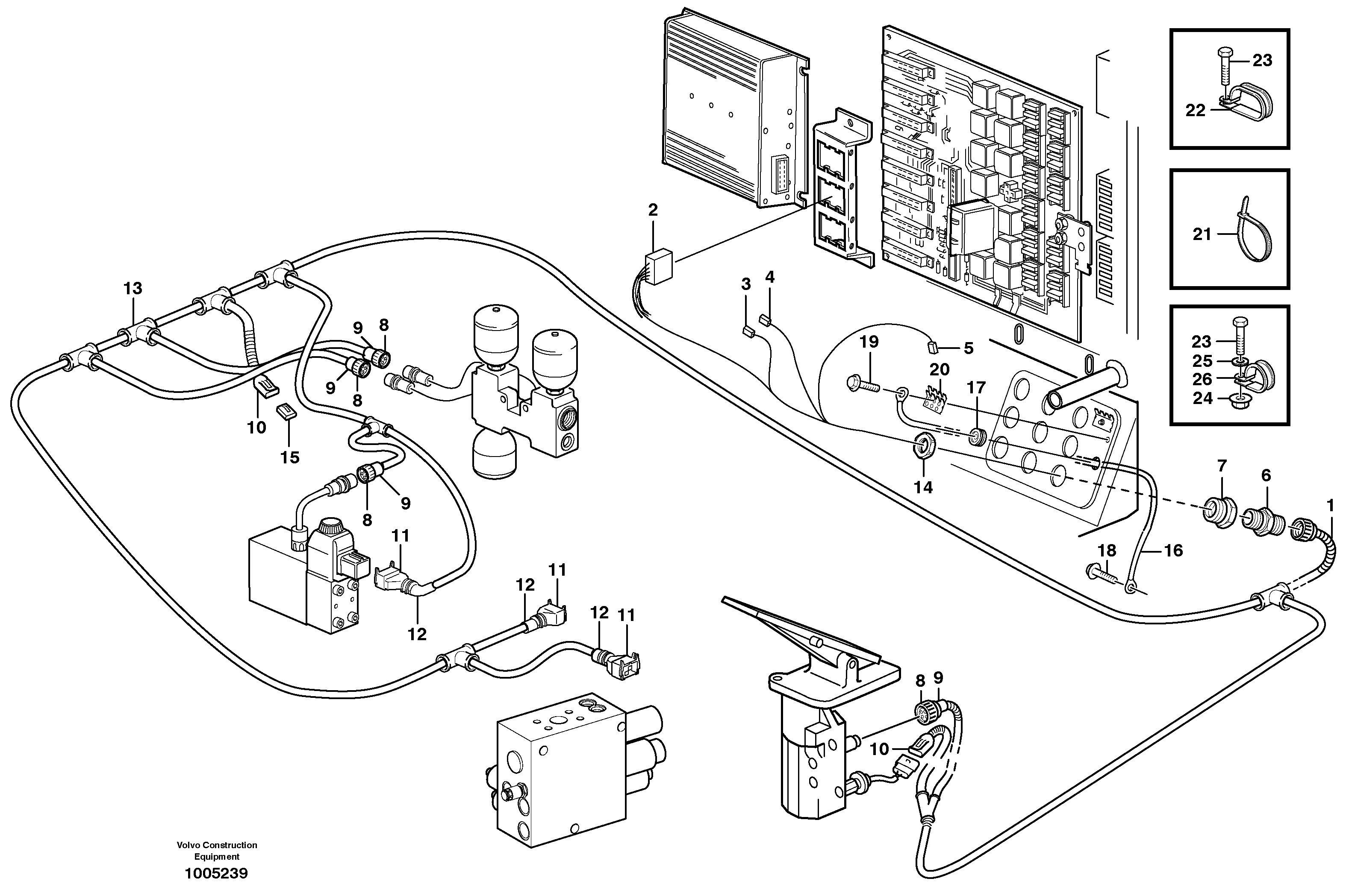 Cable harnesses, cab — volvo parts diagram