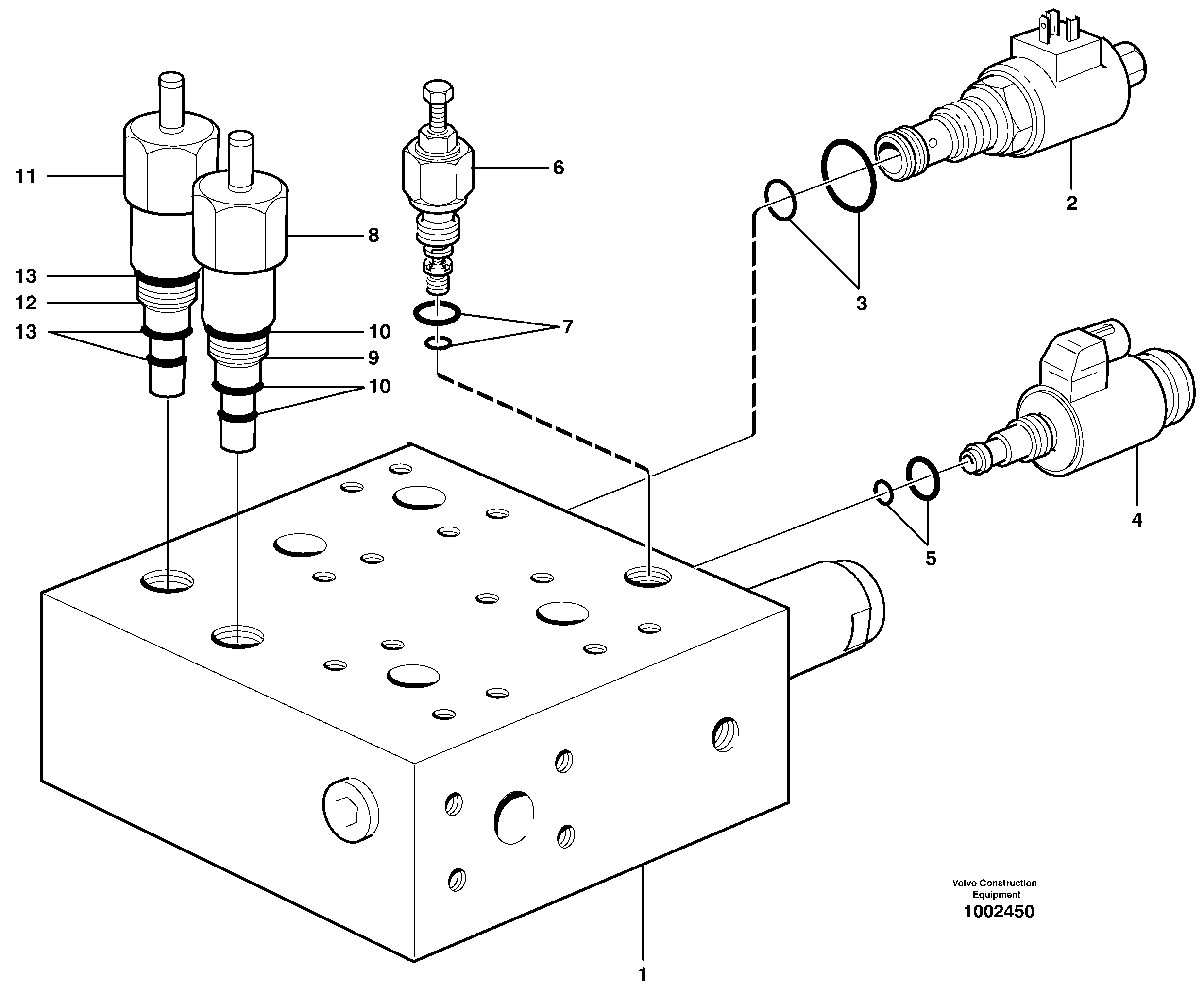 Valve body: Central block — volvo parts diagram