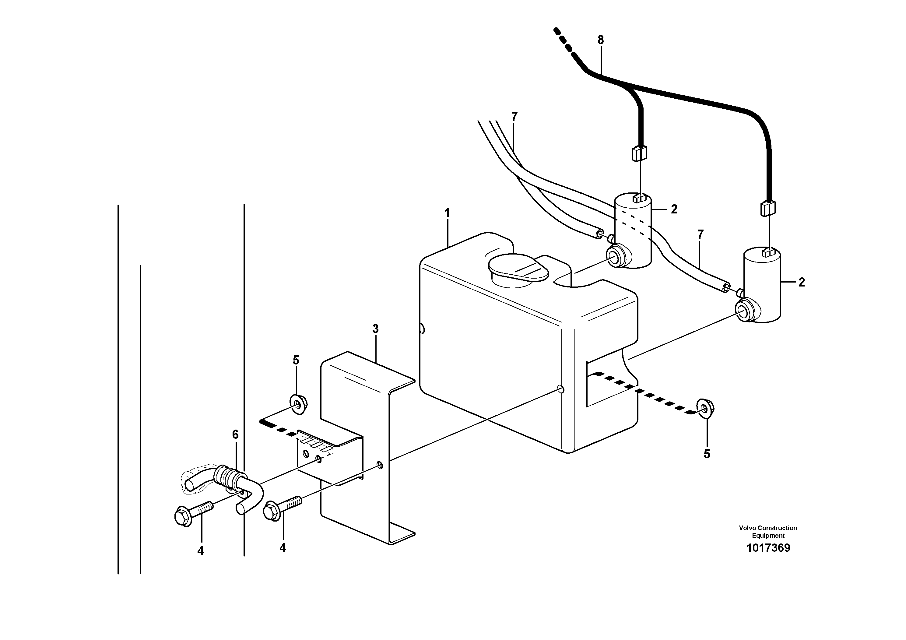 Windshield washer with air cleaner.  83085 — volvo parts diagram