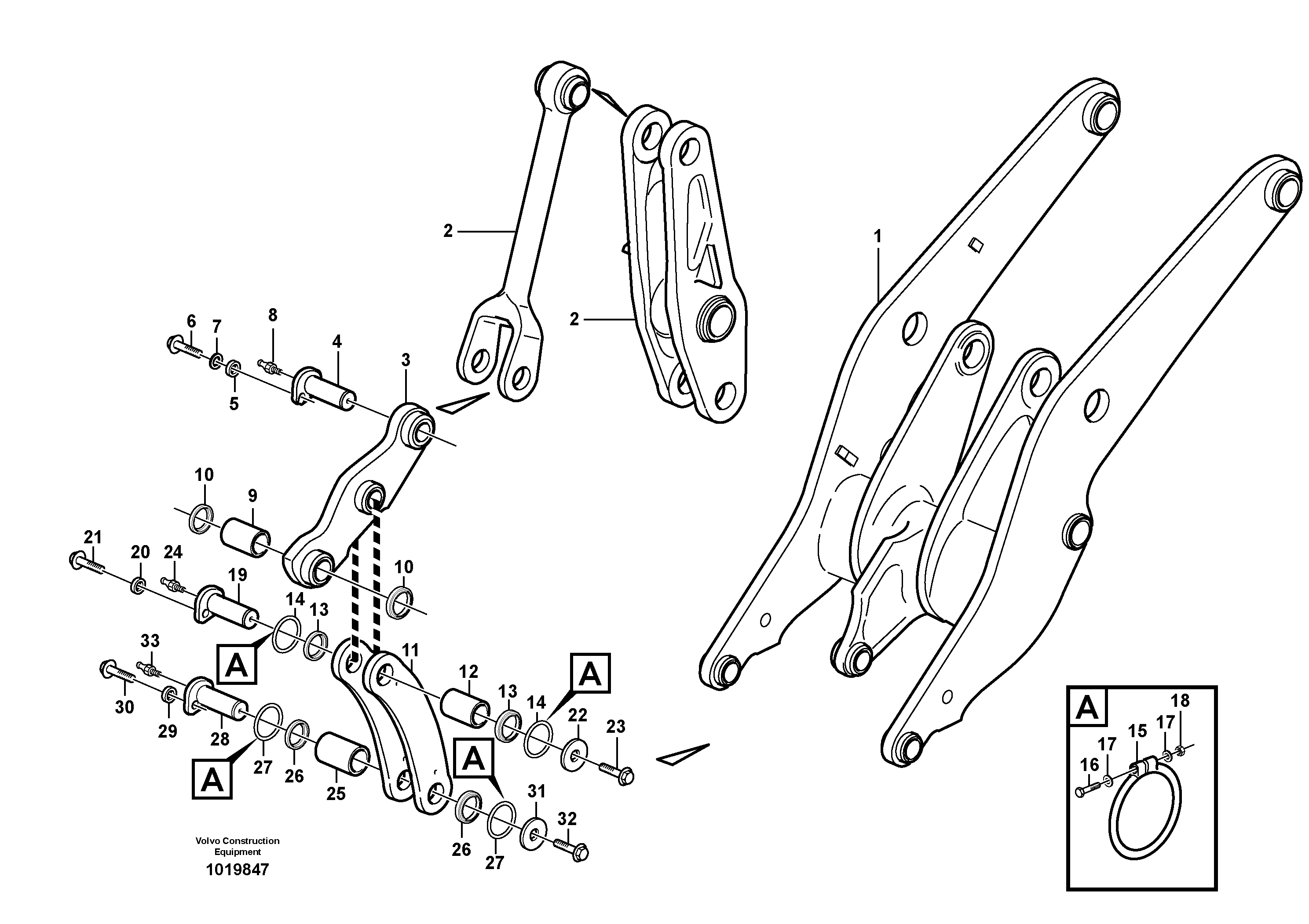 Forward links with assembly parts — volvo parts diagram