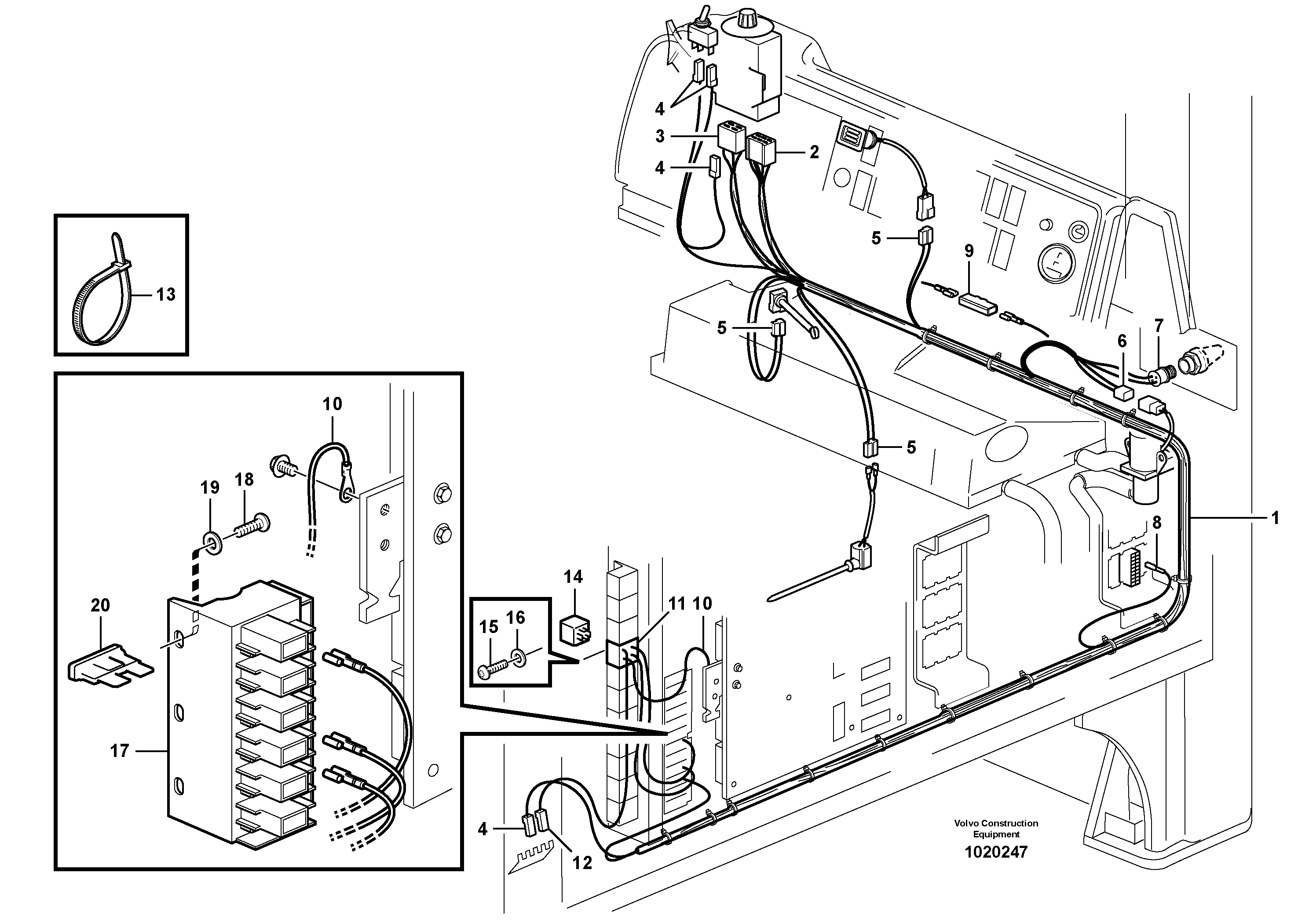 Cable harness, automatic temperature control.  82547, 82983, 82980 — volvo parts diagram