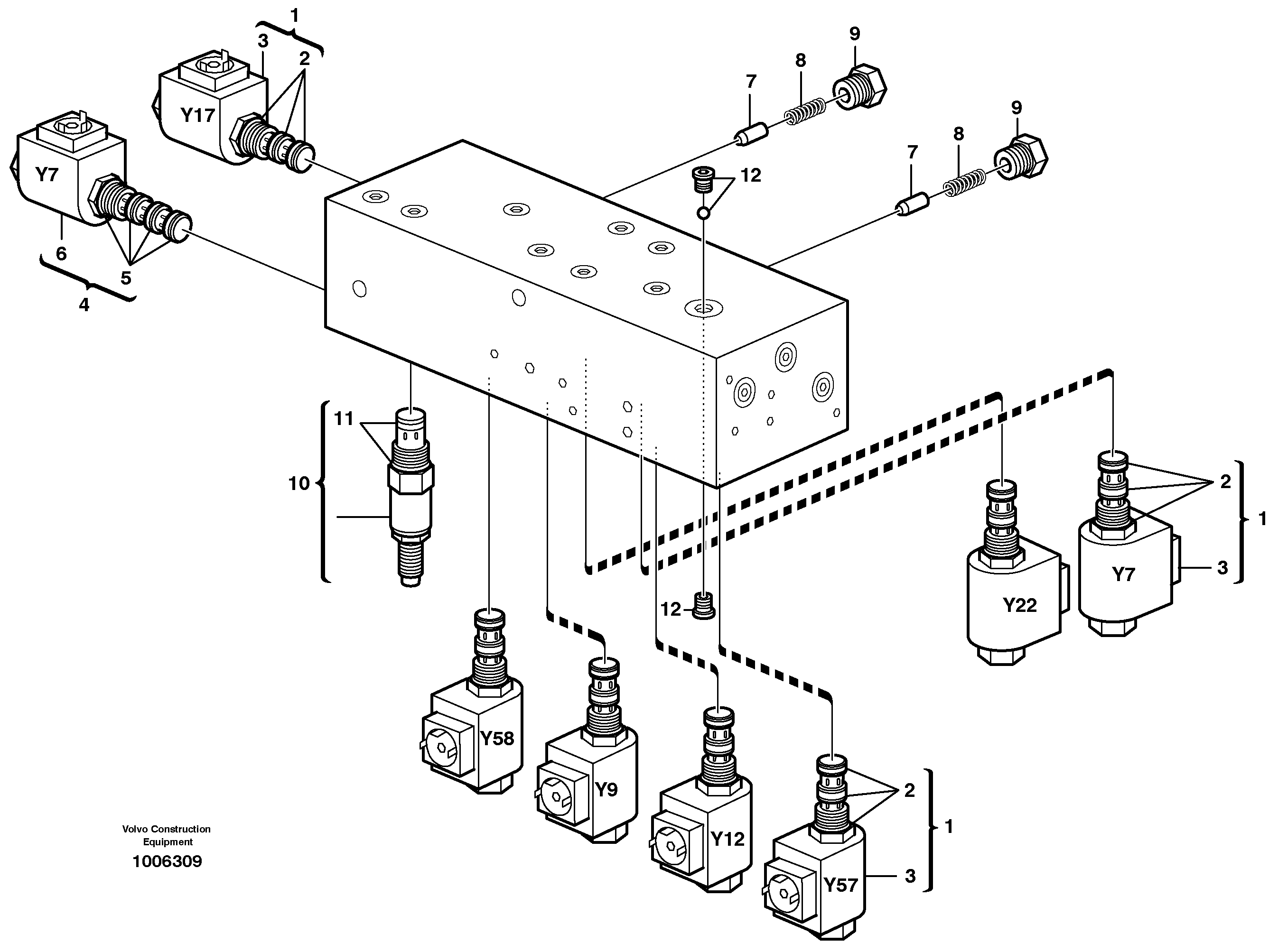 Servo valve body  SER NO - 1690 — volvo parts diagram
