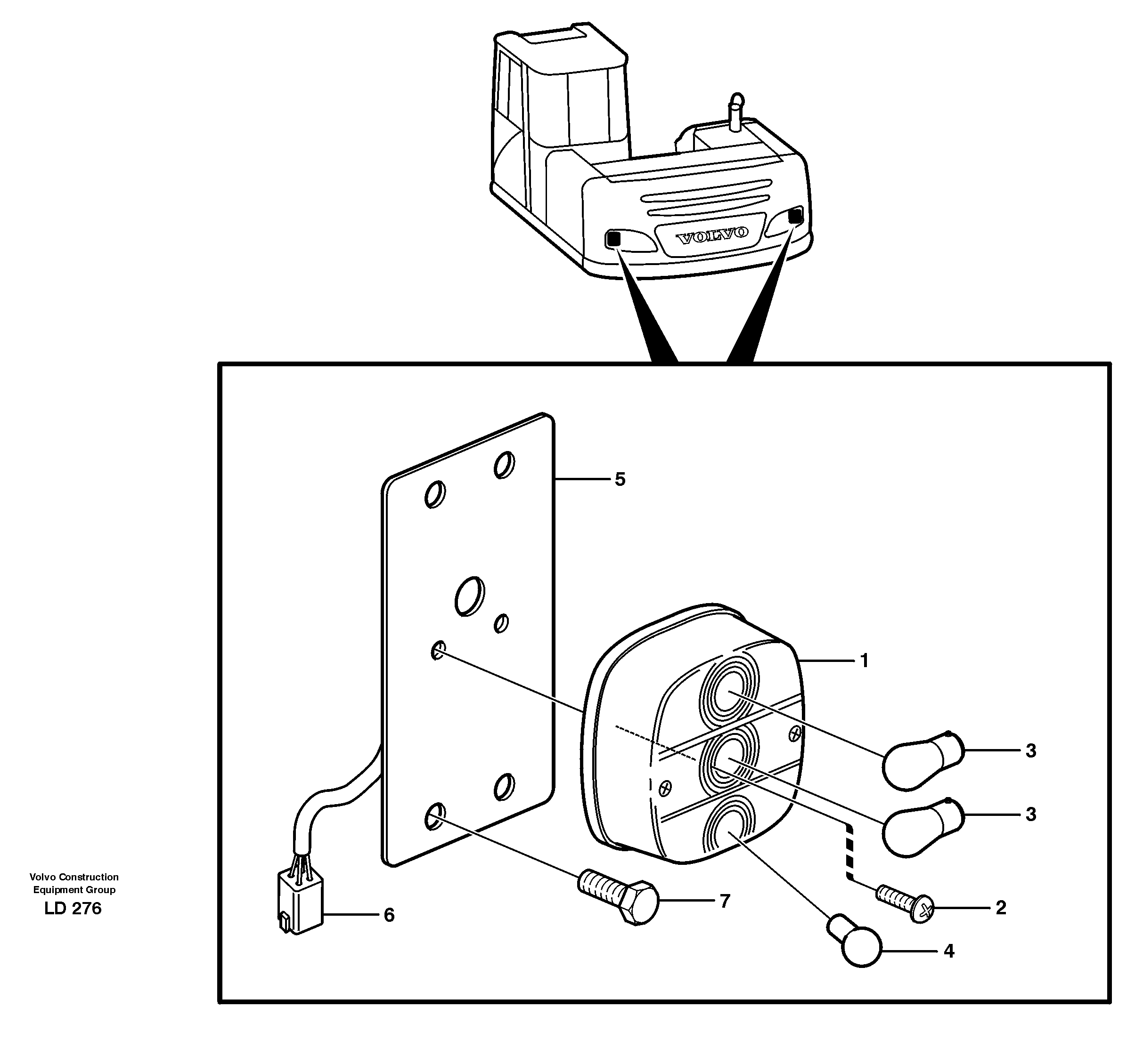 Lighting, rear — volvo parts diagram